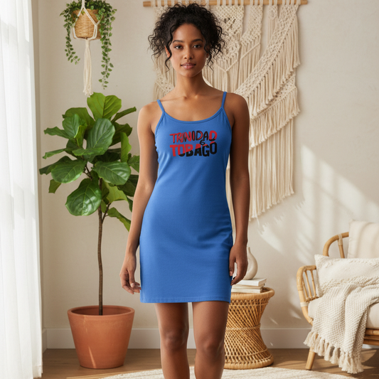 Trinidad Flag Themed Women's Solid Tight Sleeveless Dress