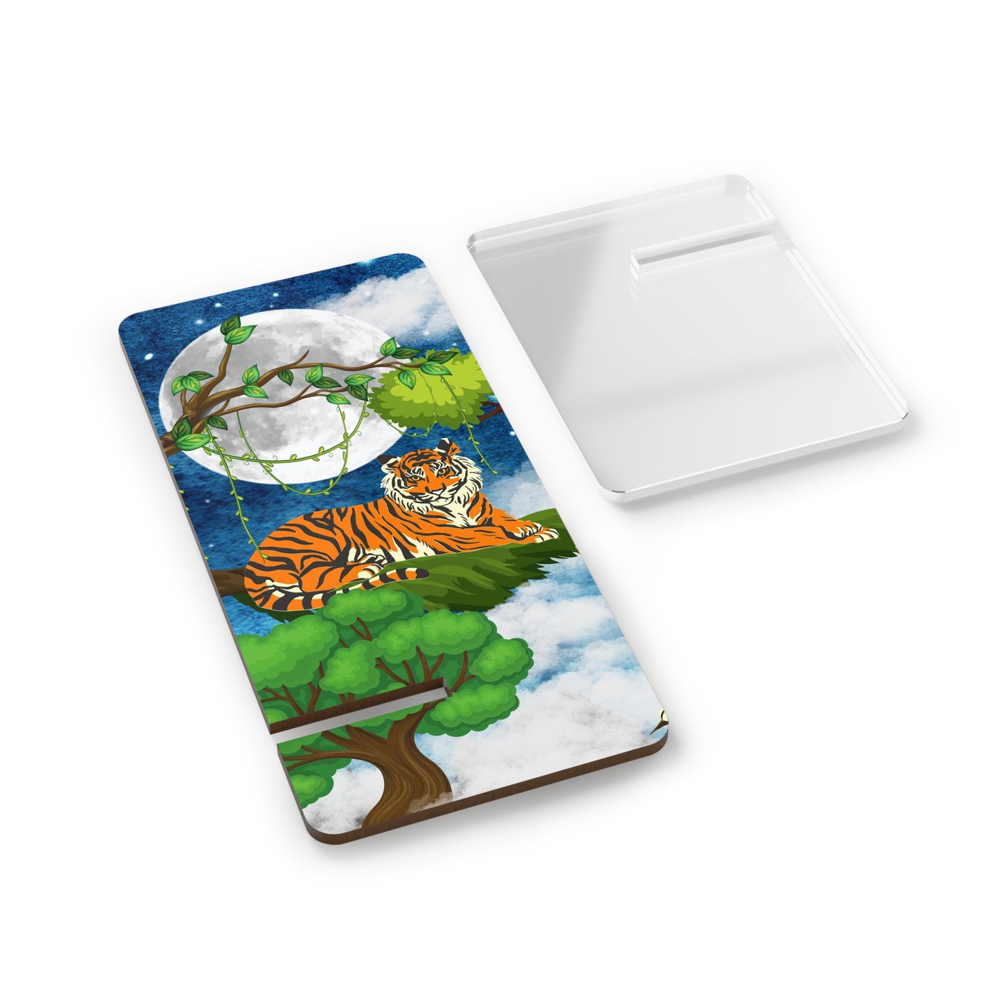 Tiger-Themed Smartphone Display Stand - Jungle Night Design