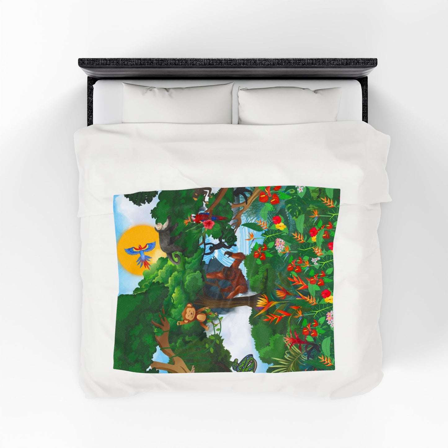 Jungle Adventure Velveteen Plush Blanket - Soft and Cozy for Kids and Adults