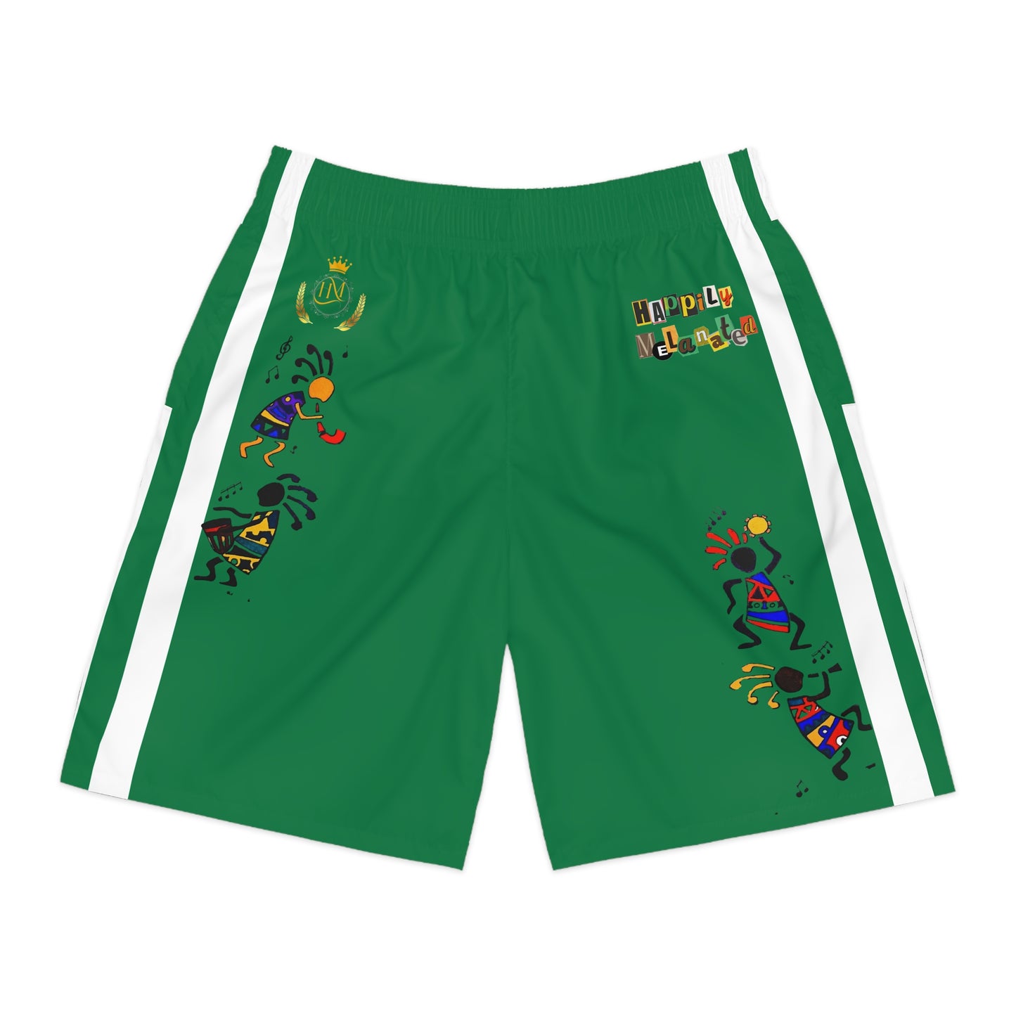 Ethnic Music Cartoon Men's Jogger Shorts - Happily Celebrating Heritage