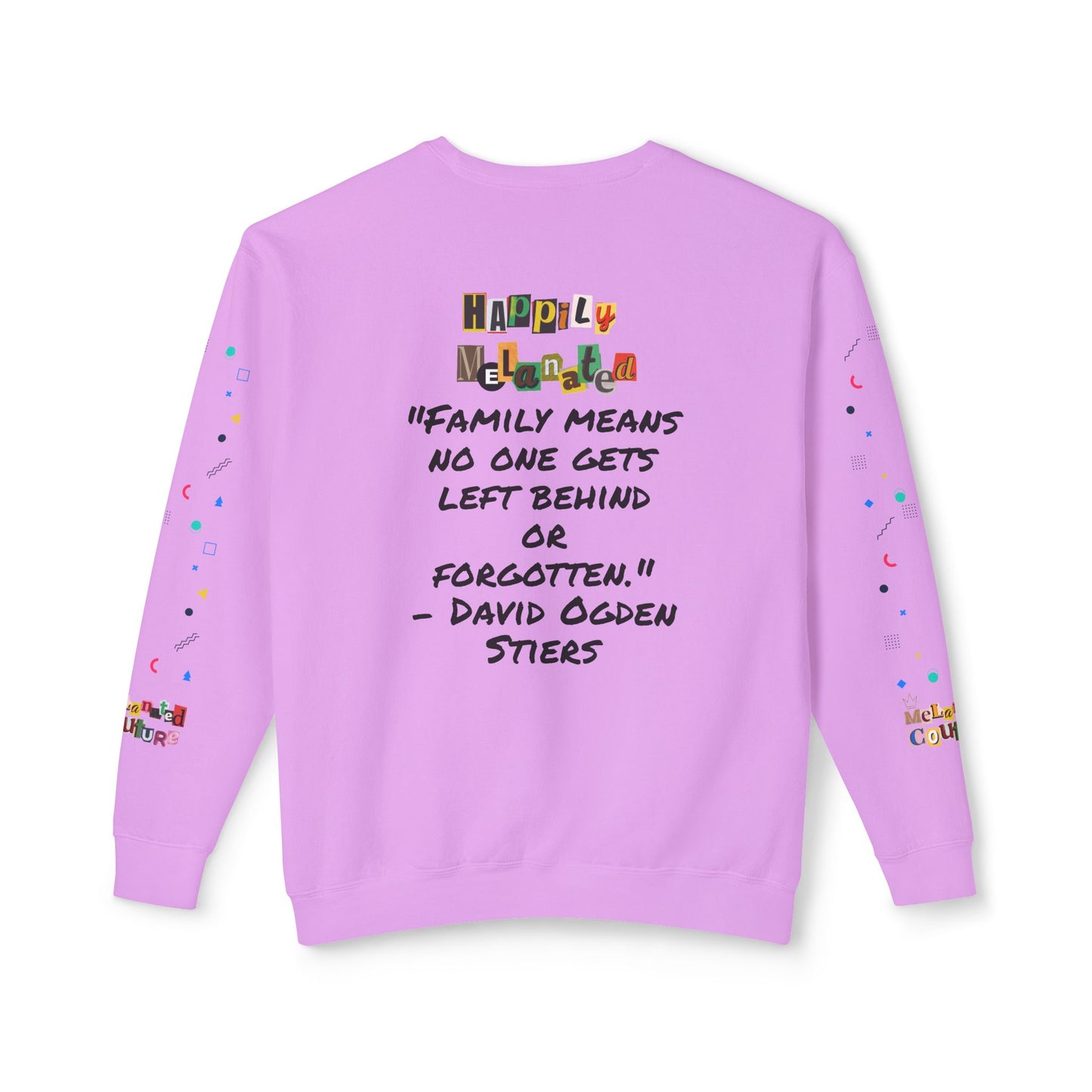 Bold Ethnic Unisex Light Weight Crewneck, Hand-drawn Tribal Family Doodle Design