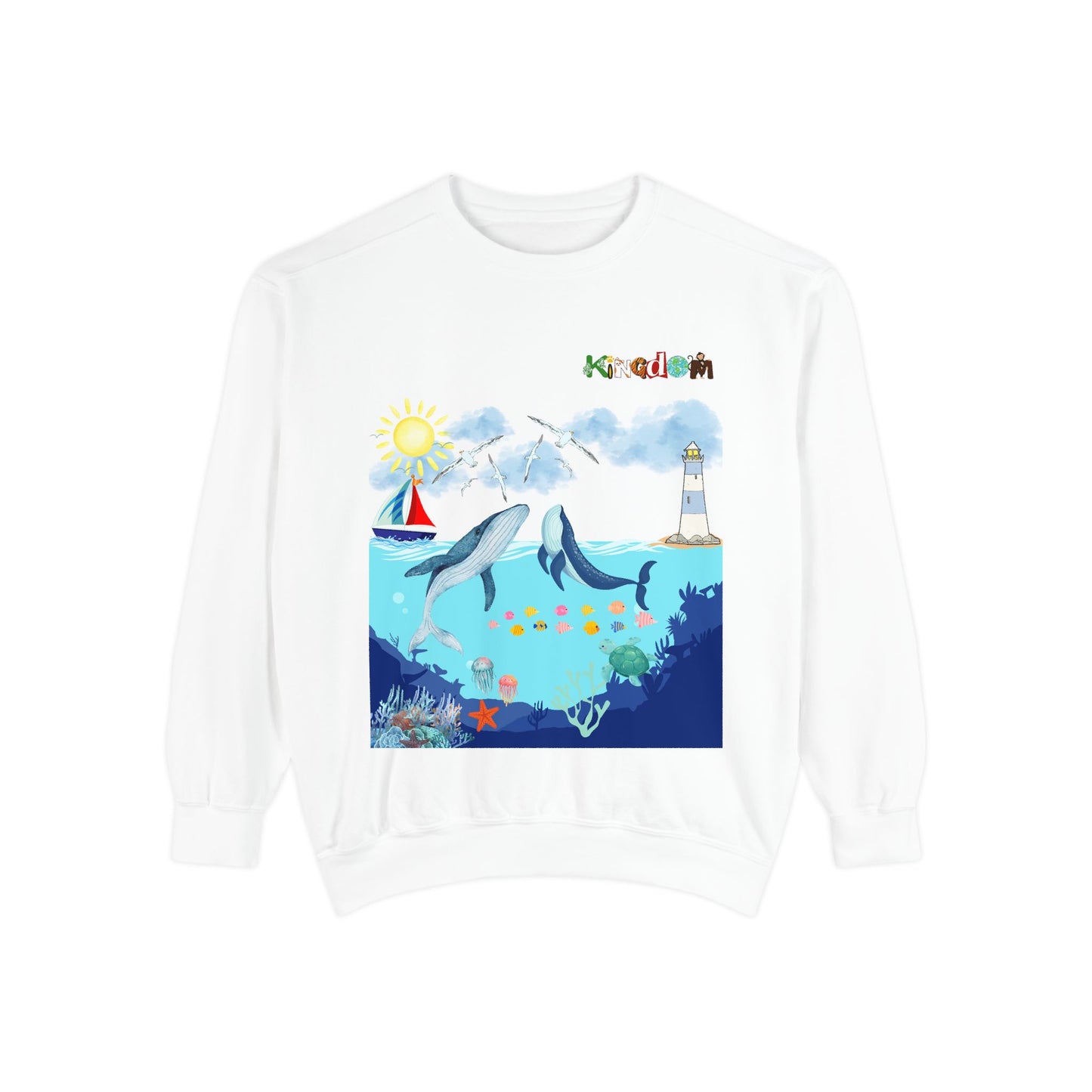 Nautical Animals Unisex Sweatshirt, Underwater Sailor Life Jumper, Sea Creatures Sweater