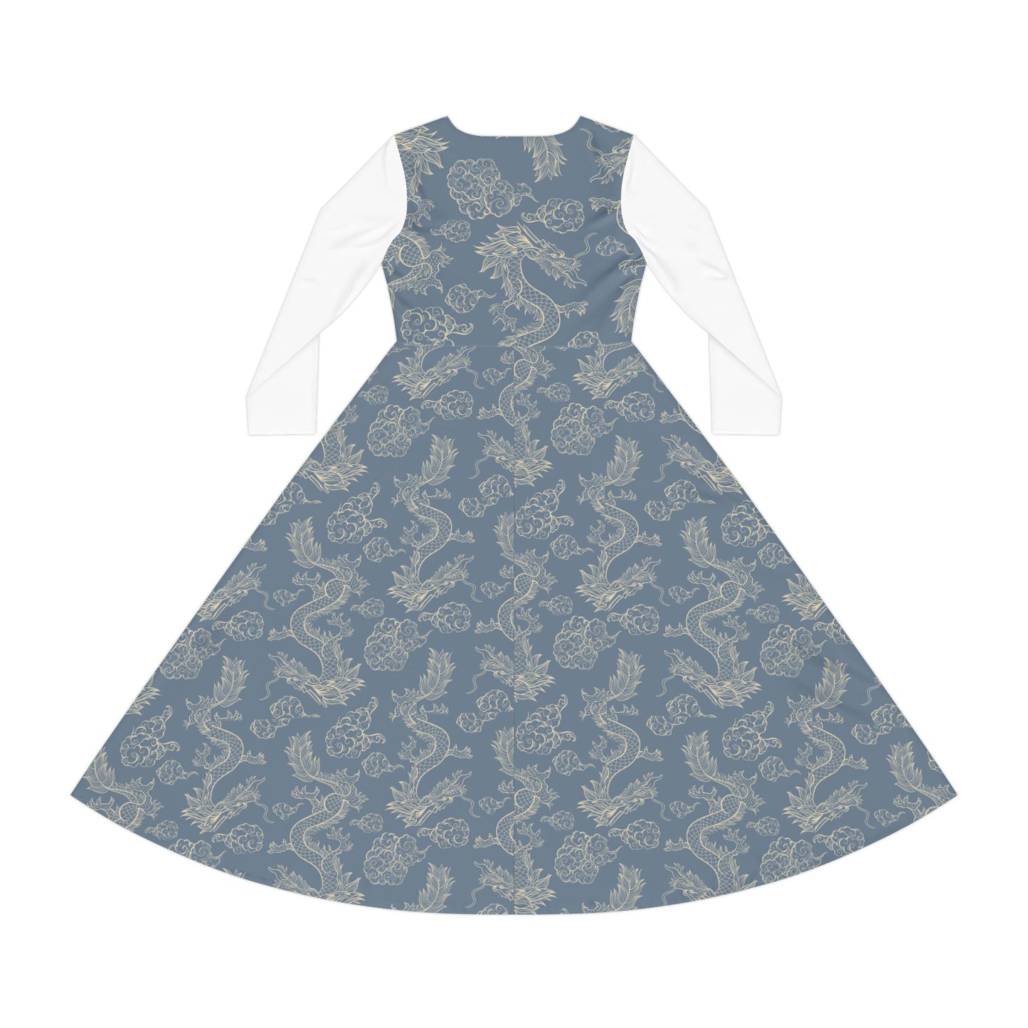 Elegant Women's Long Sleeve Dance Dress, Ballet Dress, Floral Print Dress, Dancewear