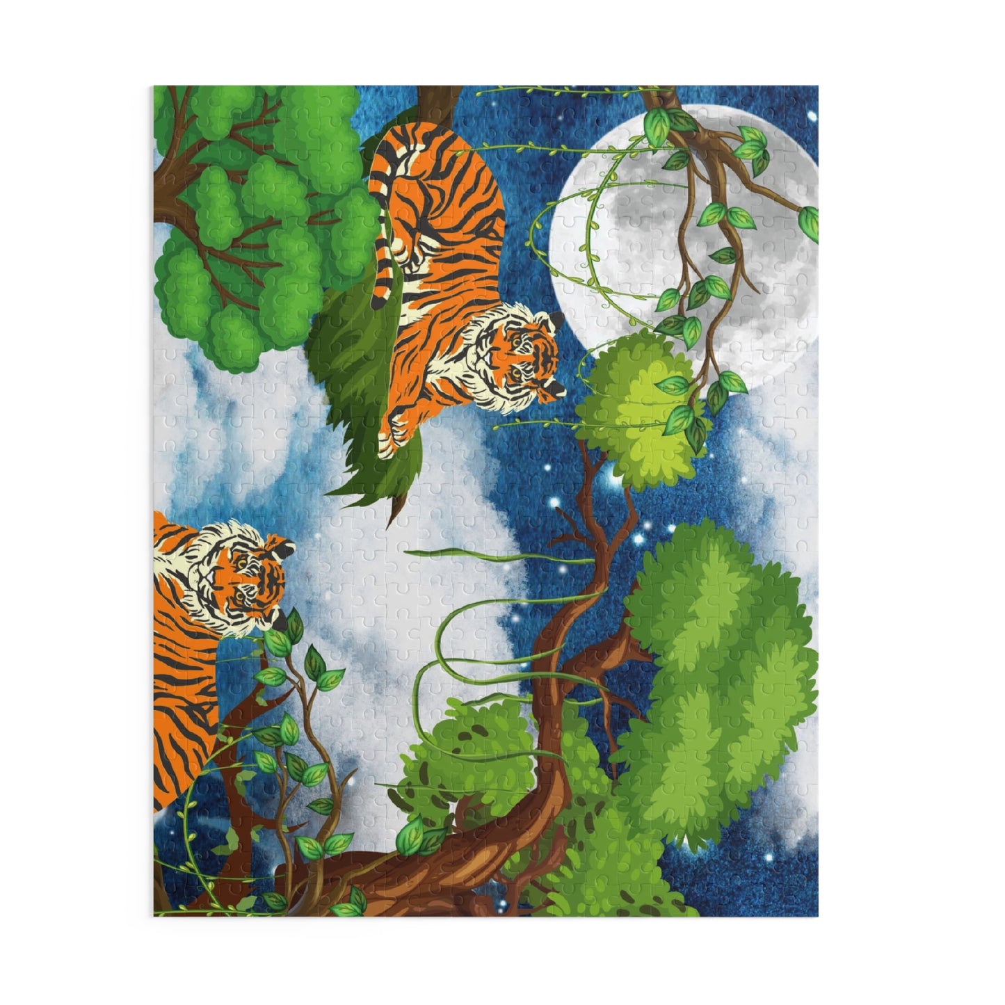 Tropical Tiger Puzzle - 120, 252 & 500-Piece Options | Jungle Wildlife Art