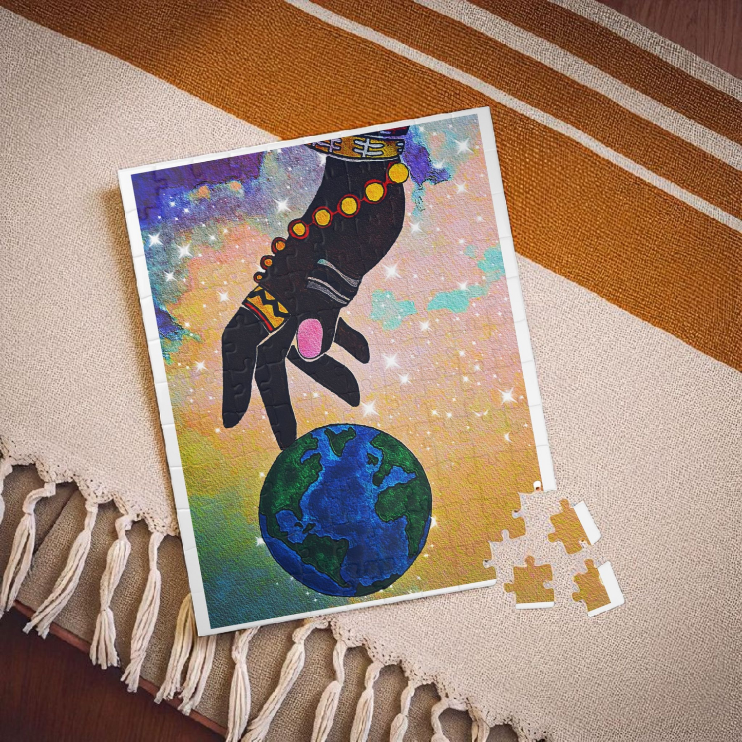 Earth Hand Illustration Puzzle - 110 to 1014 Pieces, Vibrant World Artwork