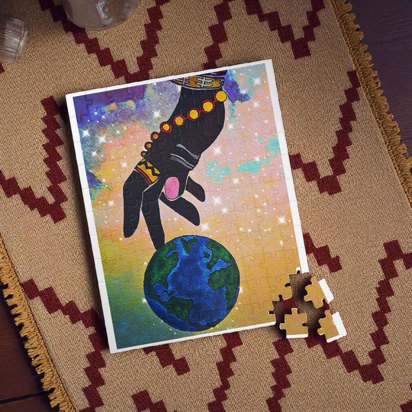 Earth Hand Illustration Puzzle - 110 to 1014 Pieces, Vibrant World Artwork