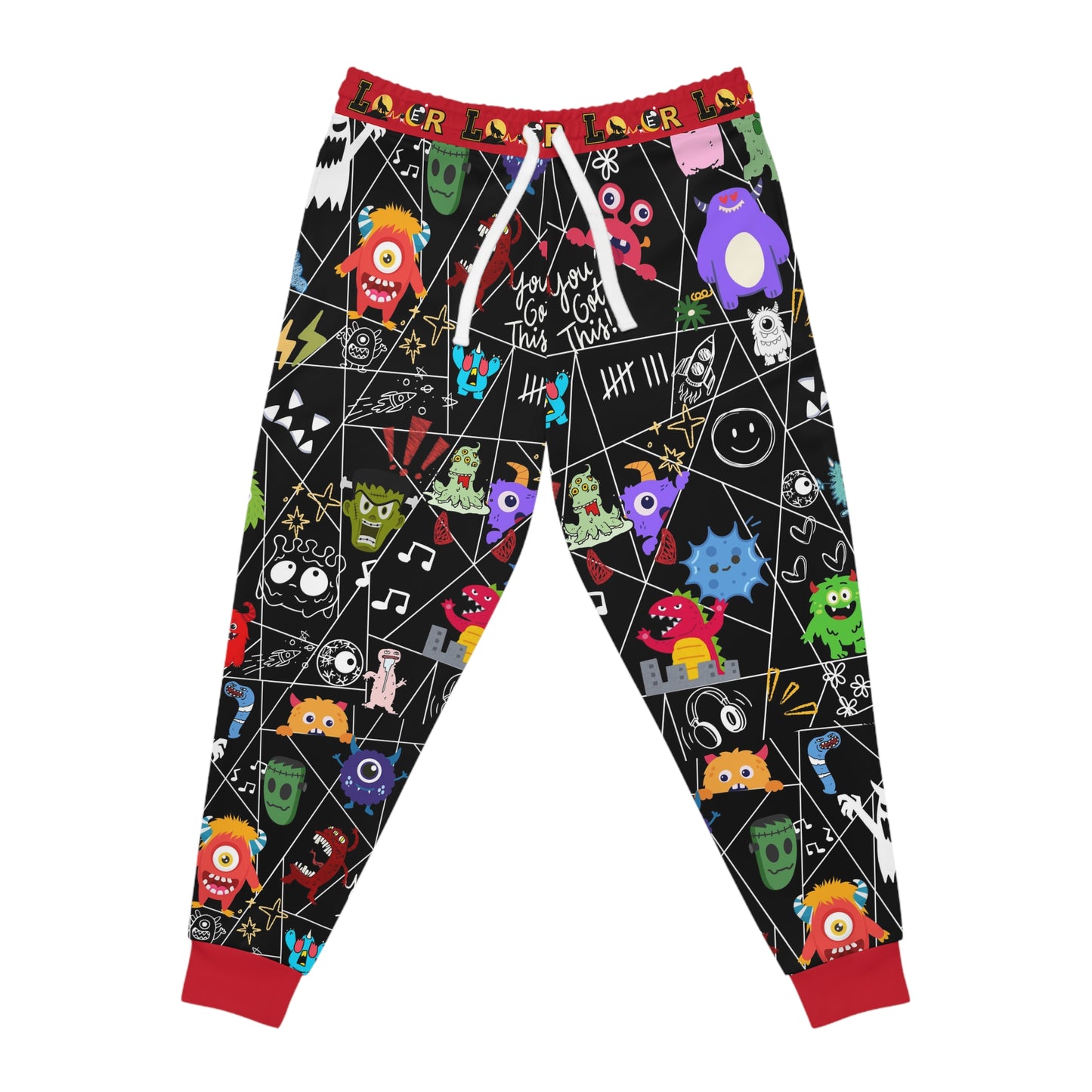 Graphic Monsters Joggers for Men & Women – Unisex Fit, Artistic Cartoon Print