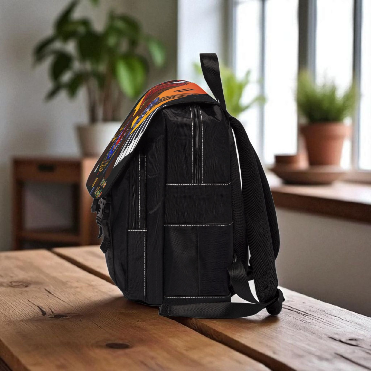 Vibrant Music-Inspired Unisex Shoulder Backpack - Stylish & Functional