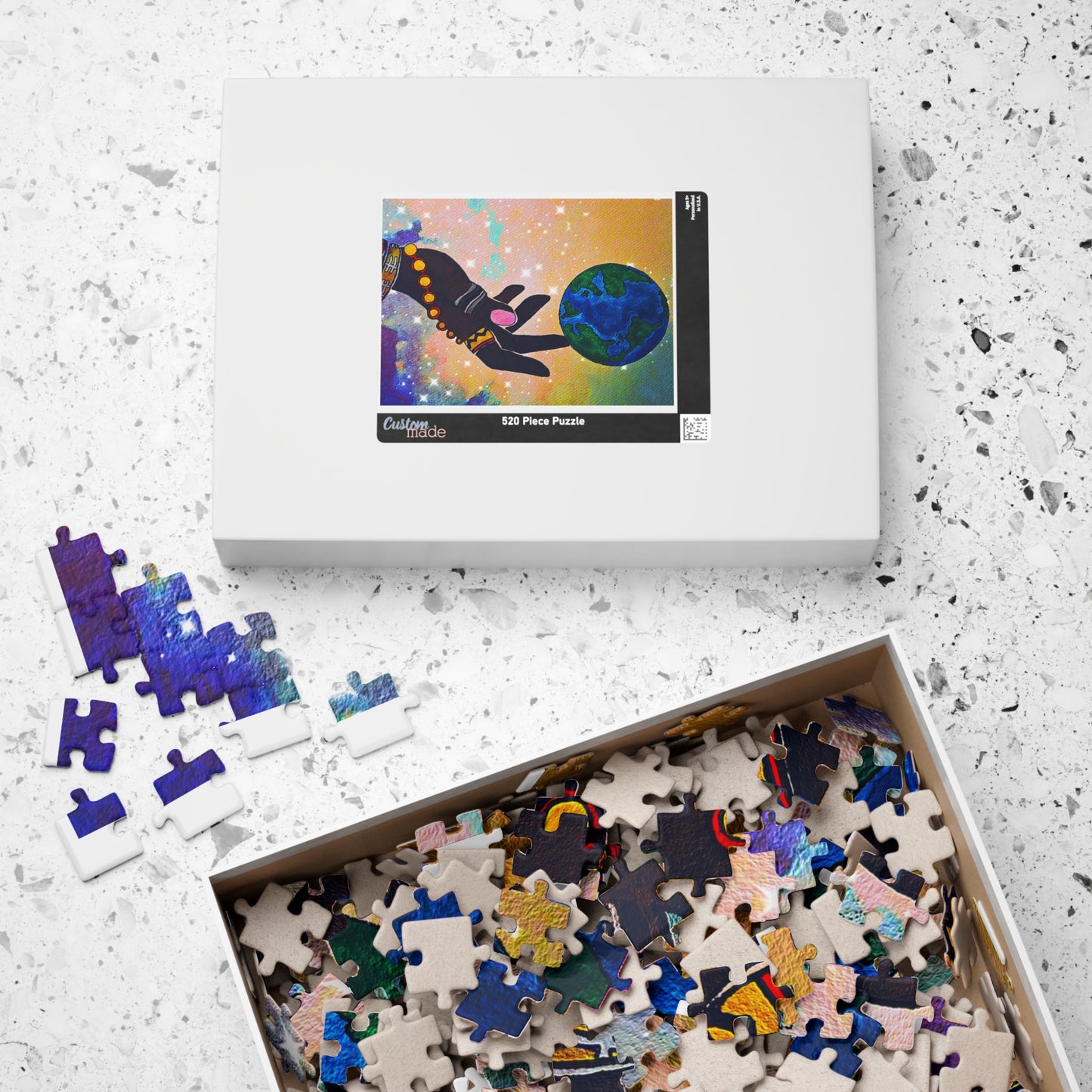 Earth Hand Illustration Puzzle - 110 to 1014 Pieces, Vibrant World Artwork