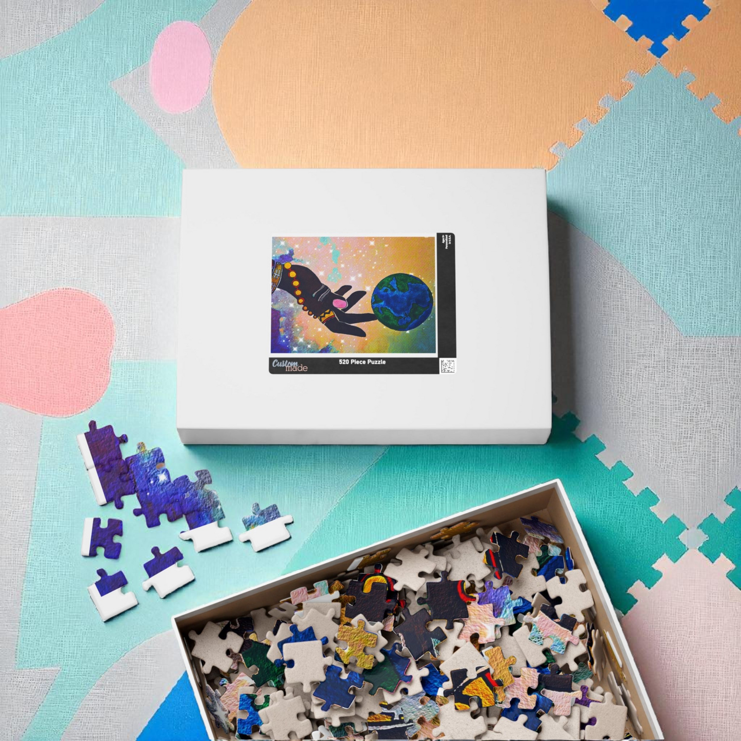Earth Hand Illustration Puzzle - 110 to 1014 Pieces, Vibrant World Artwork