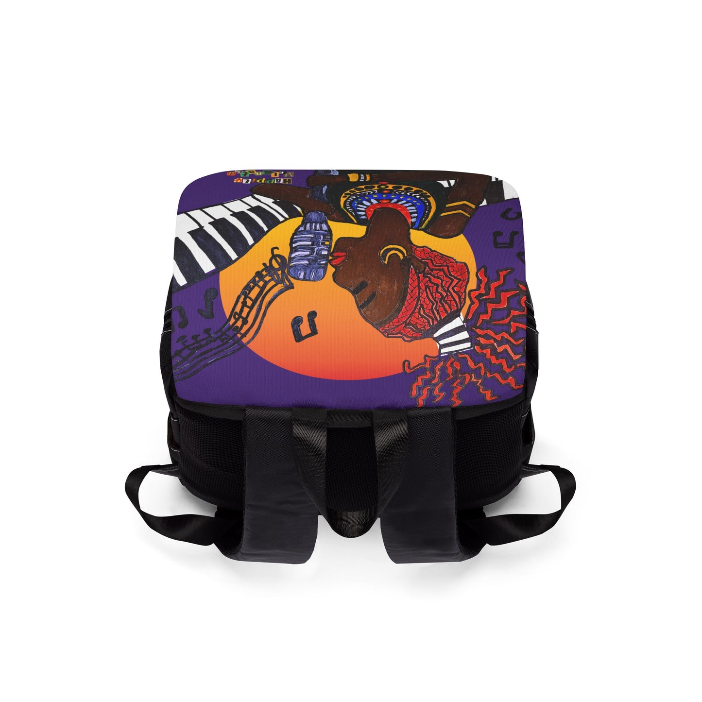 Afro Singer, Music-Inspired Unisex Shoulder Backpack - Stylish & Functional
