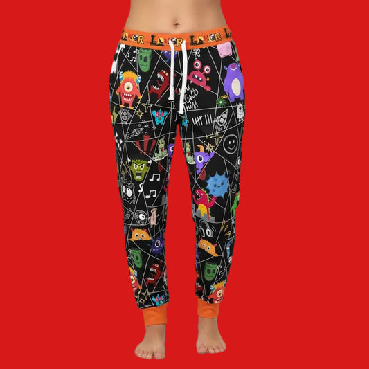 Graphic Monsters Joggers for Men & Women – Unisex Fit, Artistic Cartoon Print