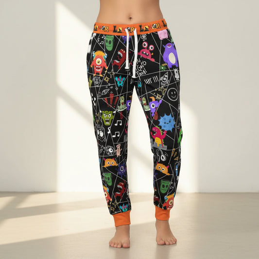 Graphic Monsters Joggers for Men & Women – Unisex Fit, Artistic Cartoon Print