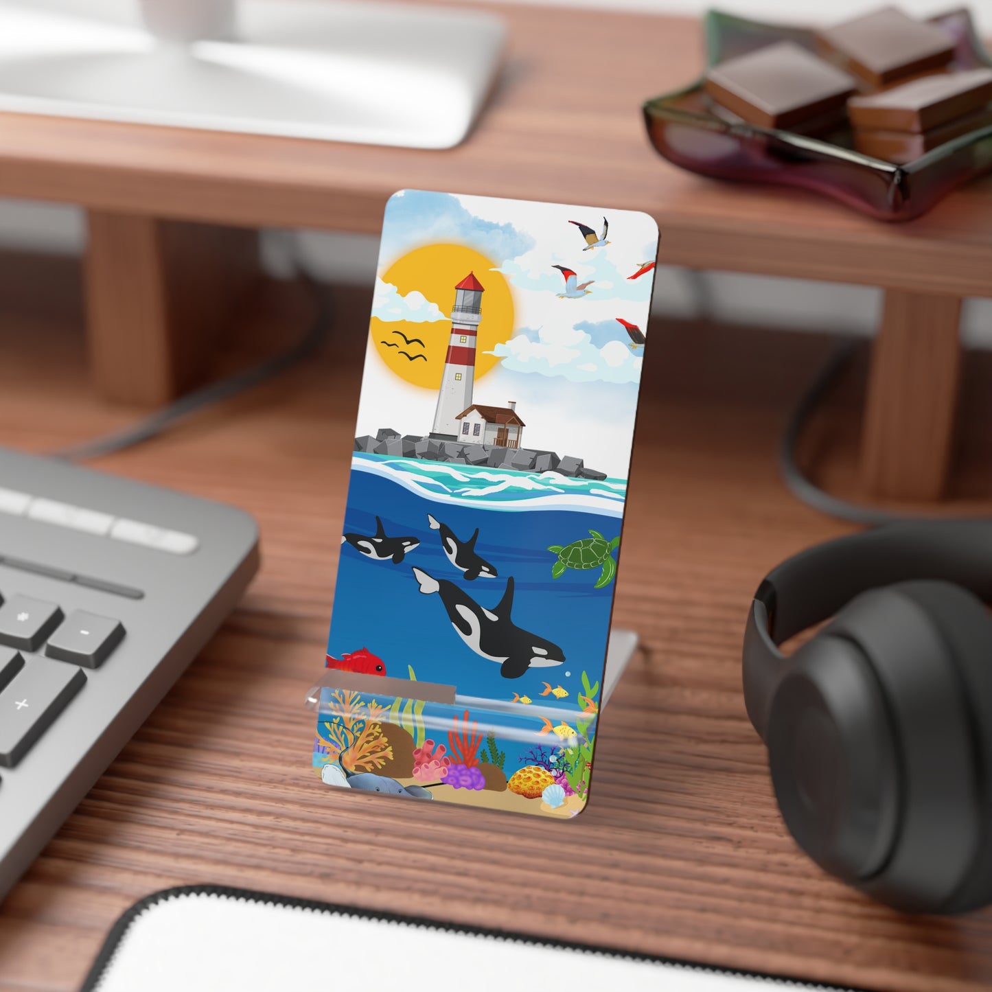 Colorful Ocean-Themed Smartphone Display Stand