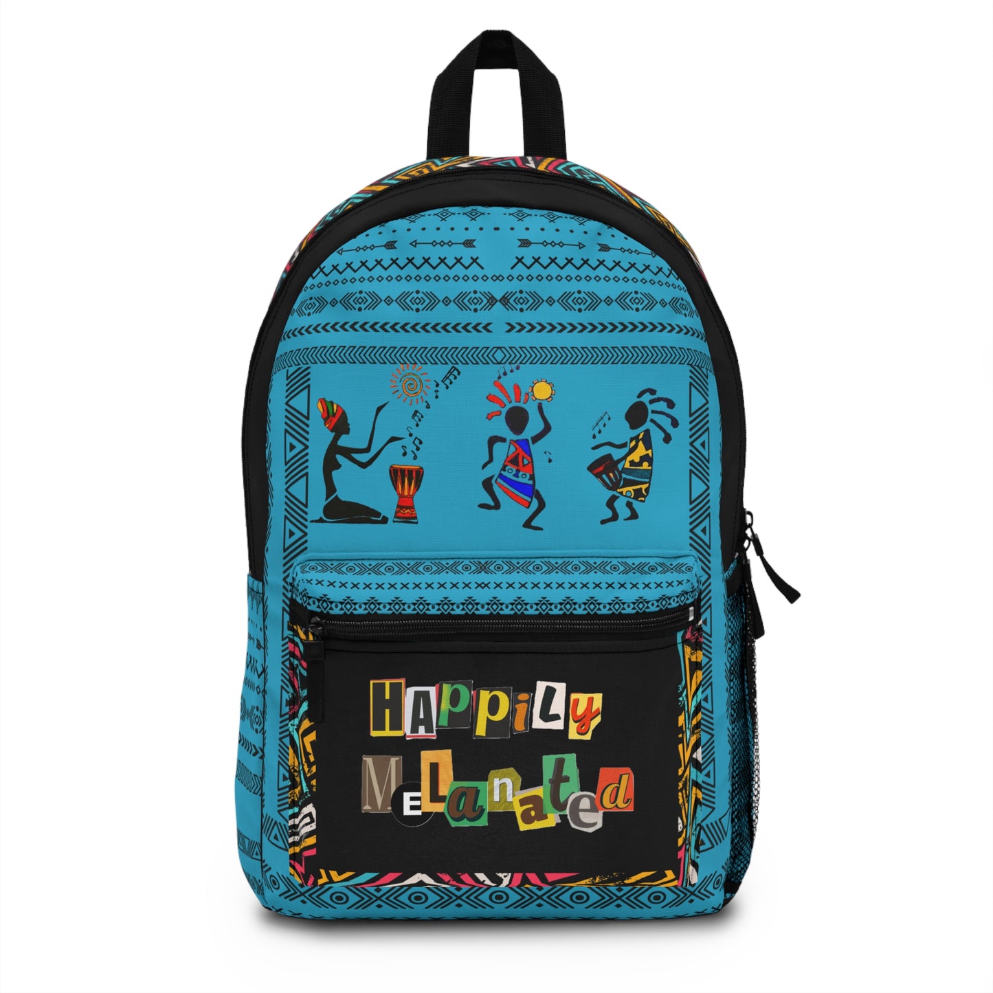Boho Afro Music Backpack, Music Lover Bag, Cartoon Print Rucksack