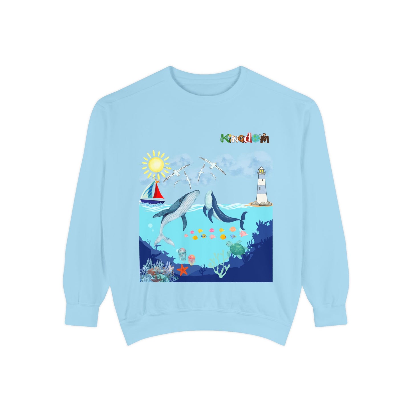 Nautical Animals Unisex Sweatshirt, Underwater Sailor Life Jumper, Sea Creatures Sweater