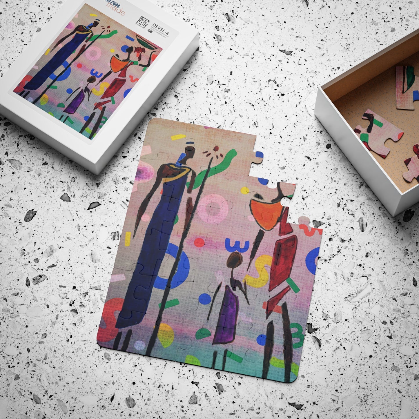 Kids' 30-Piece Puzzle - Colorful Cultural Artwork for Learning and Fun