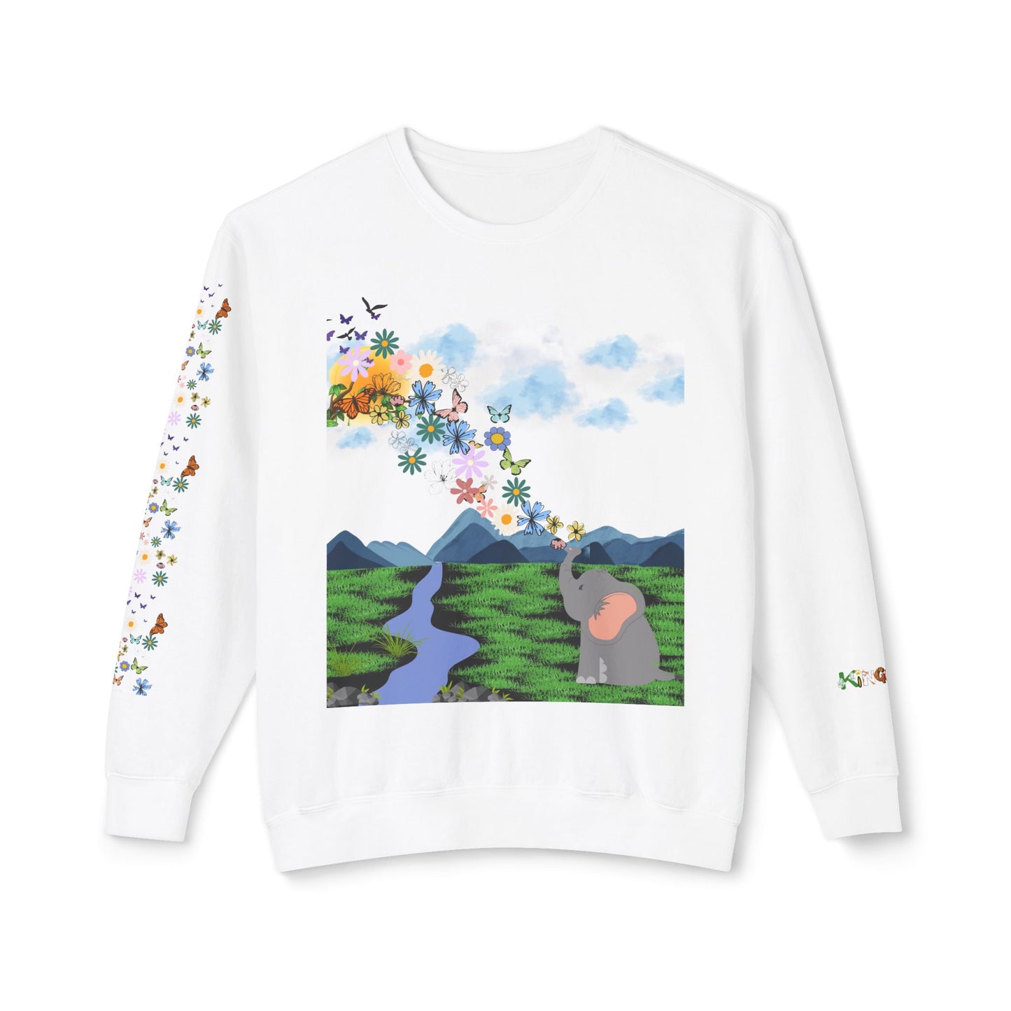ElephantUnisex Sweatshirt, Handcrafted Space Design Comfy Pullover, Celestial Print