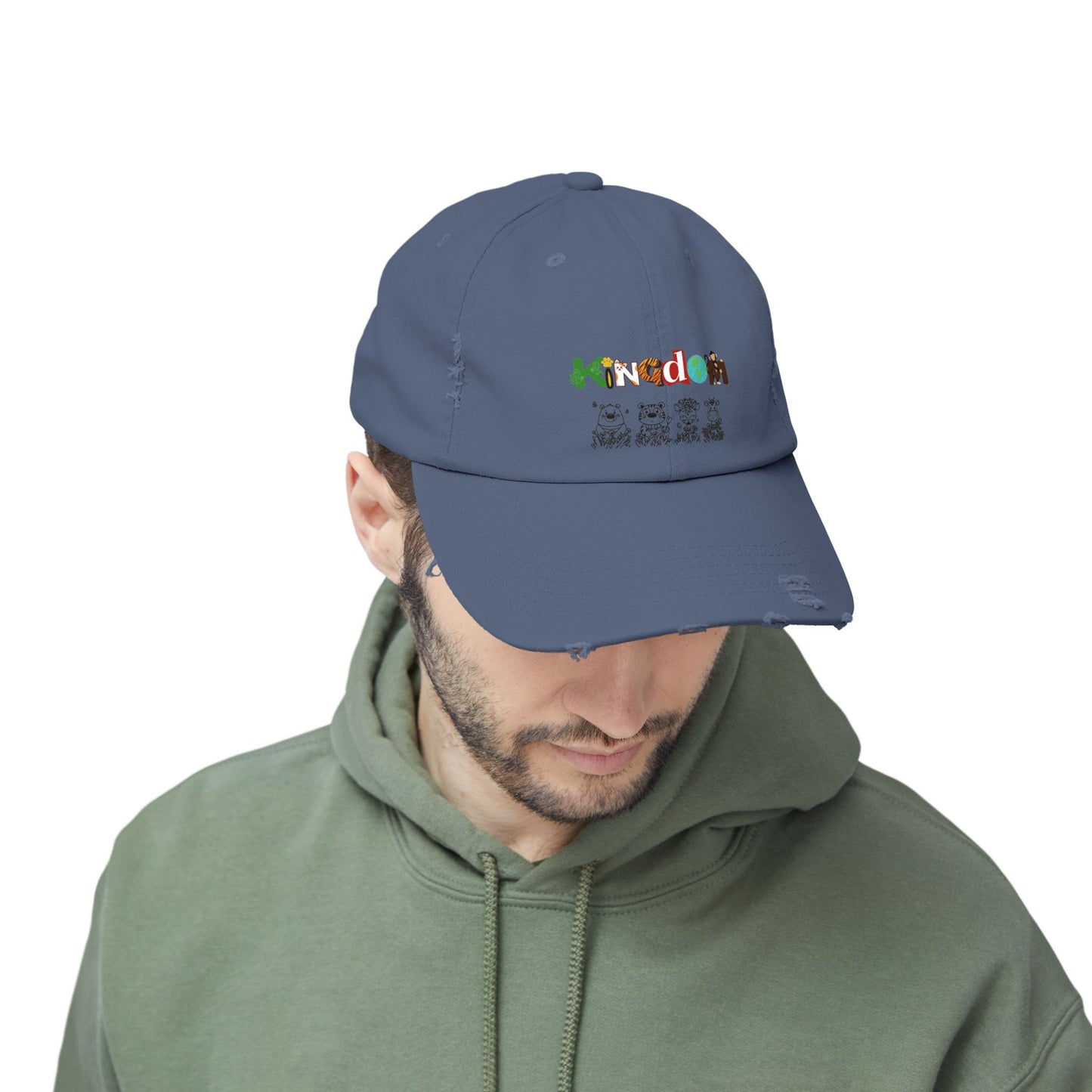 Graphic animal-themed Unisex Distressed Cap