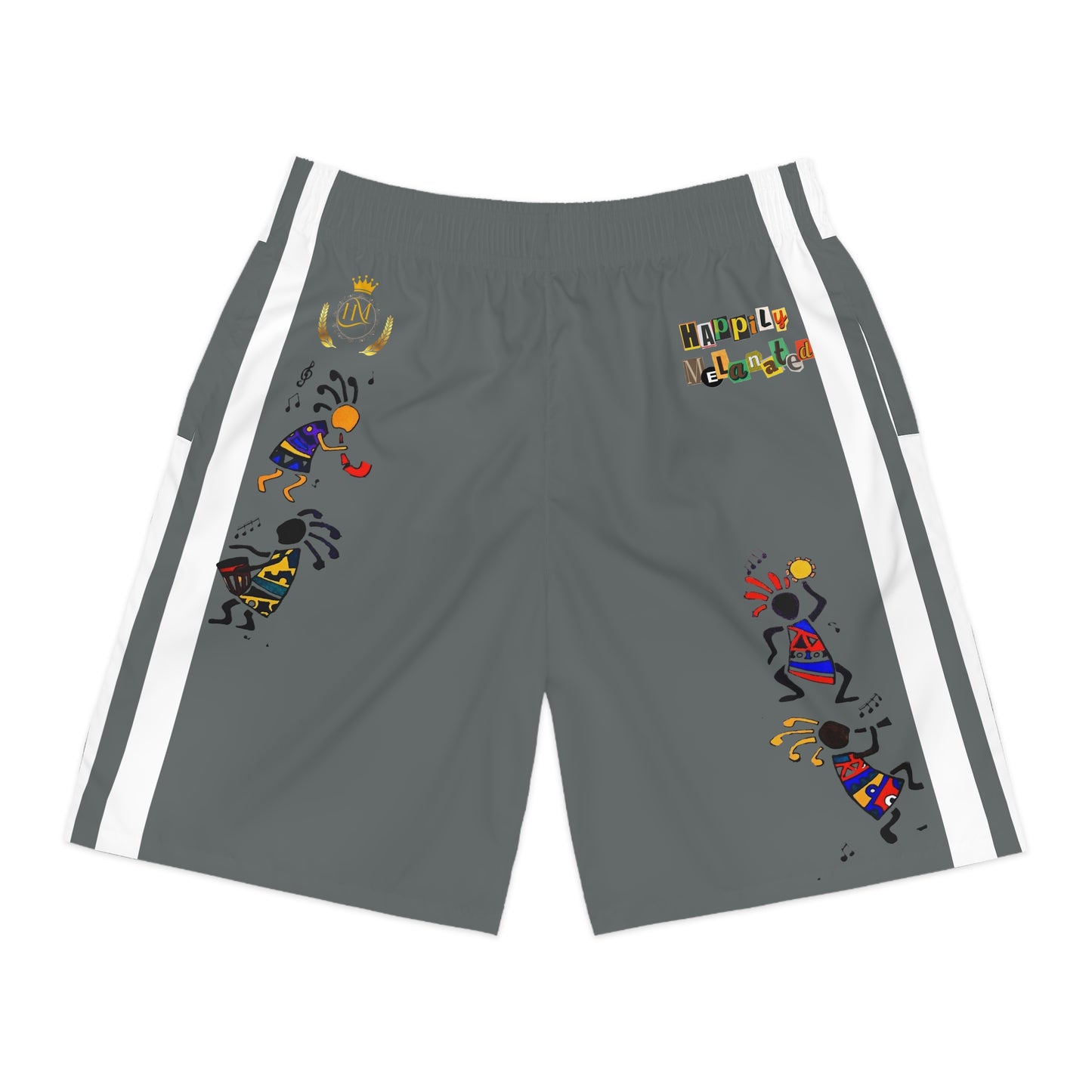Ethnic Music Cartoon Men's Jogger Shorts - Happily Celebrating Heritage