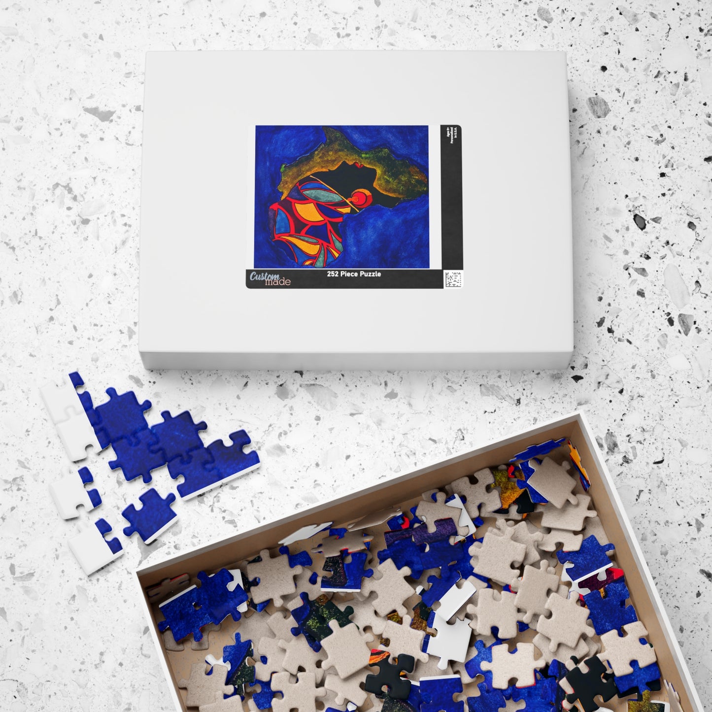 Artistic African Abstract Landscape Puzzle - Unique Design, Multiple Sizes