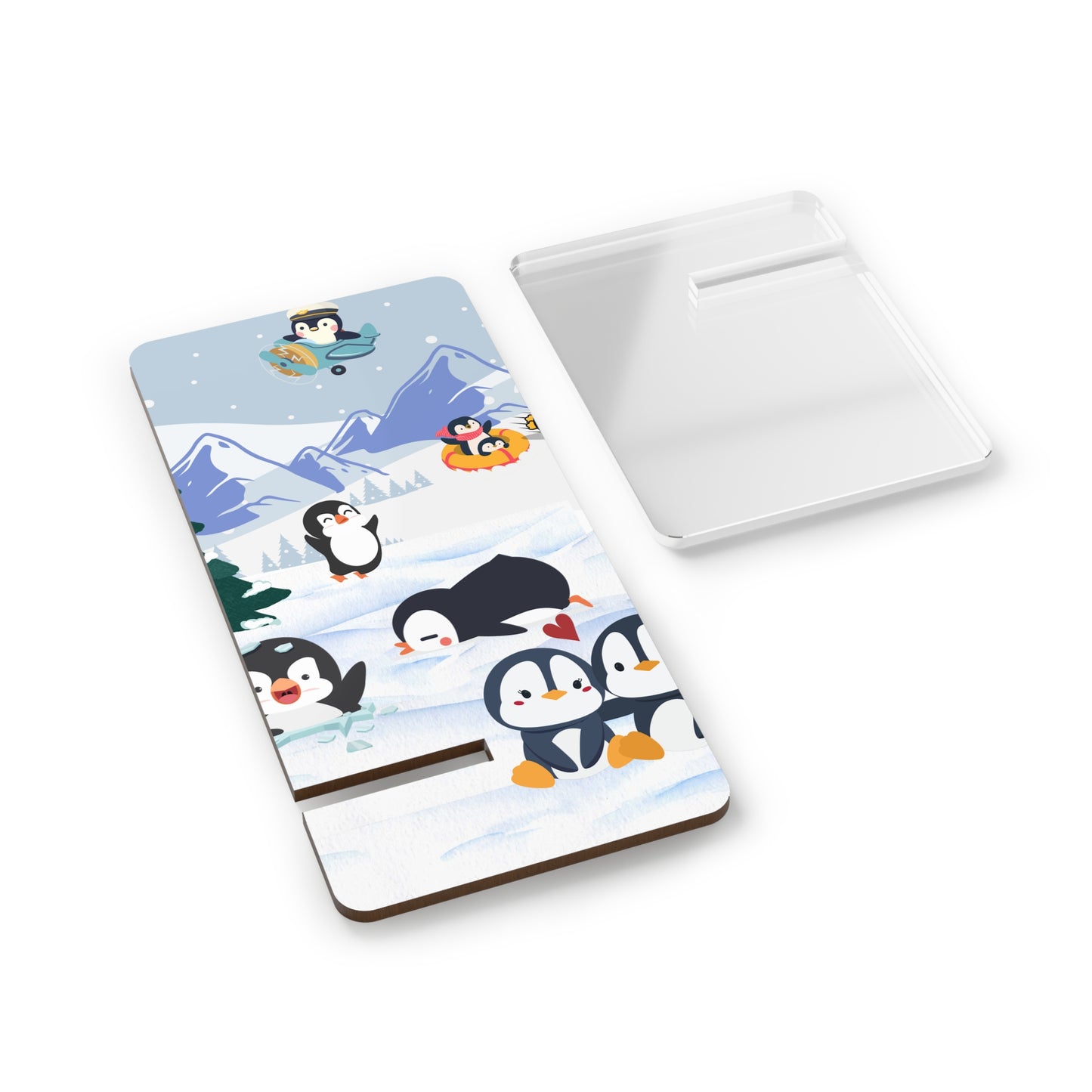 Penguin Winter Phone Stand — Cute Mobile Display Stand for Smartphones