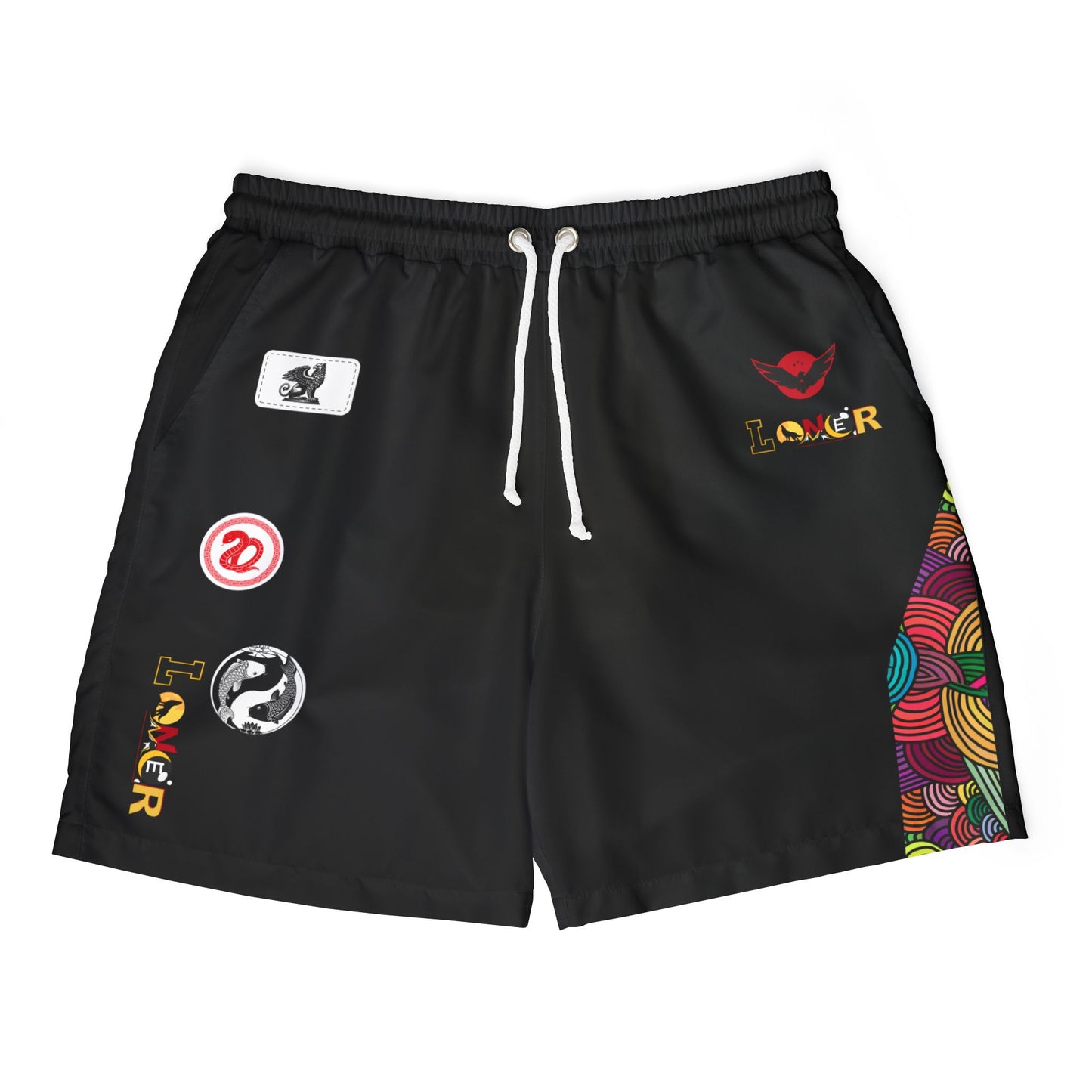 Vibrant Graphic Swim Shorts, Unisex Beachwear, Summer Essentials, Pool Party Attire