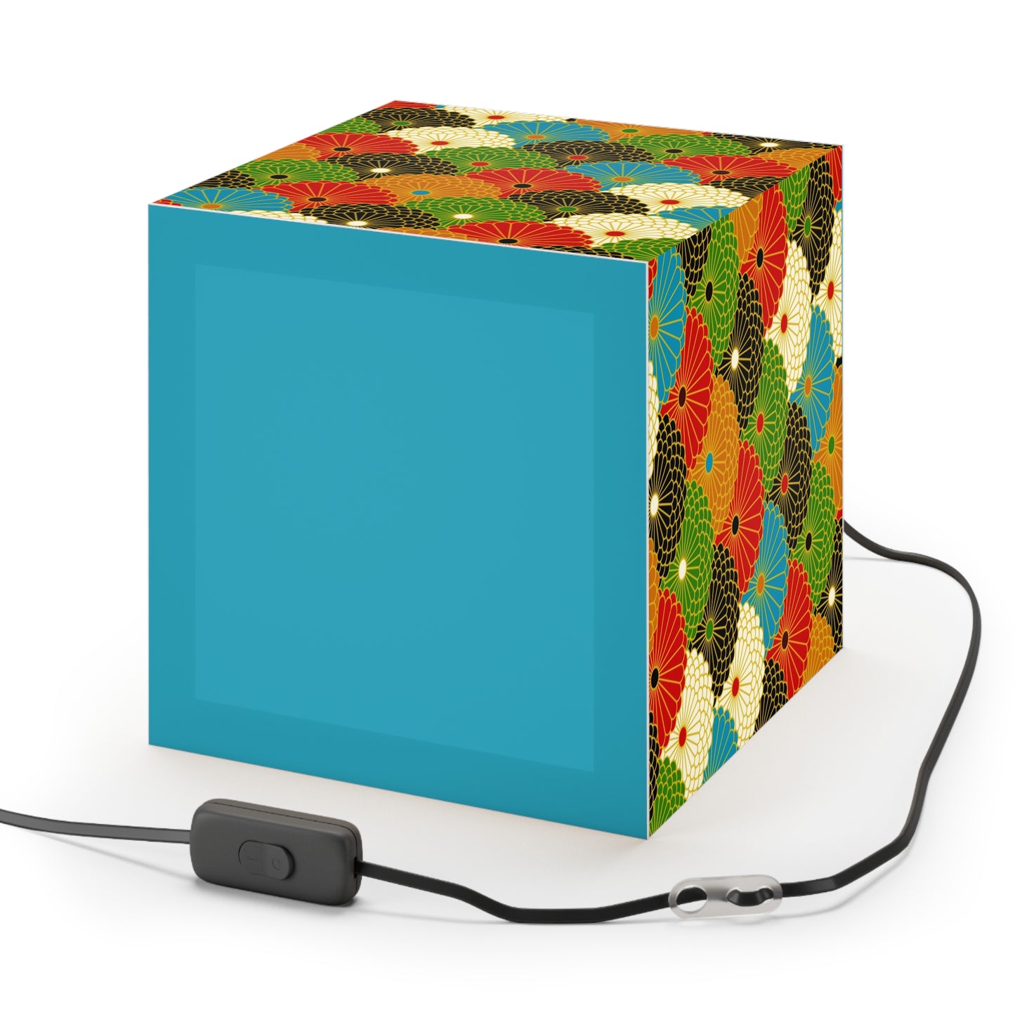 Japanese Fan Pattern Light Cube Lamp – Colorful Retro Geometric Table & Night Light