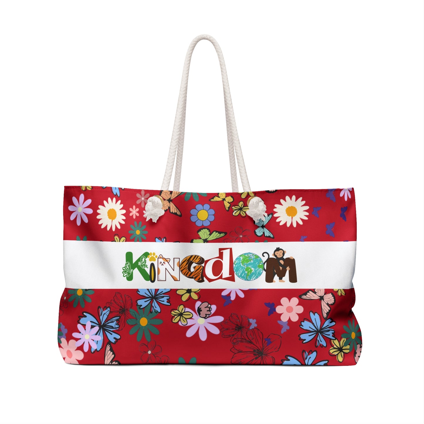 Vibrant Floral Kingdom Weekender Bag - Perfect for Travel & Beach