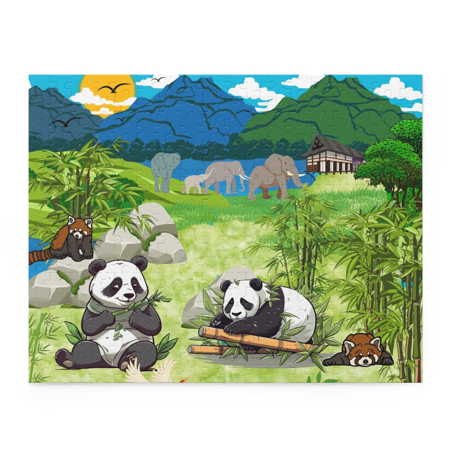 Panda Paradise Puzzle - 120, 252, 500-Piece Nature Jigsaw for Animal Lovers