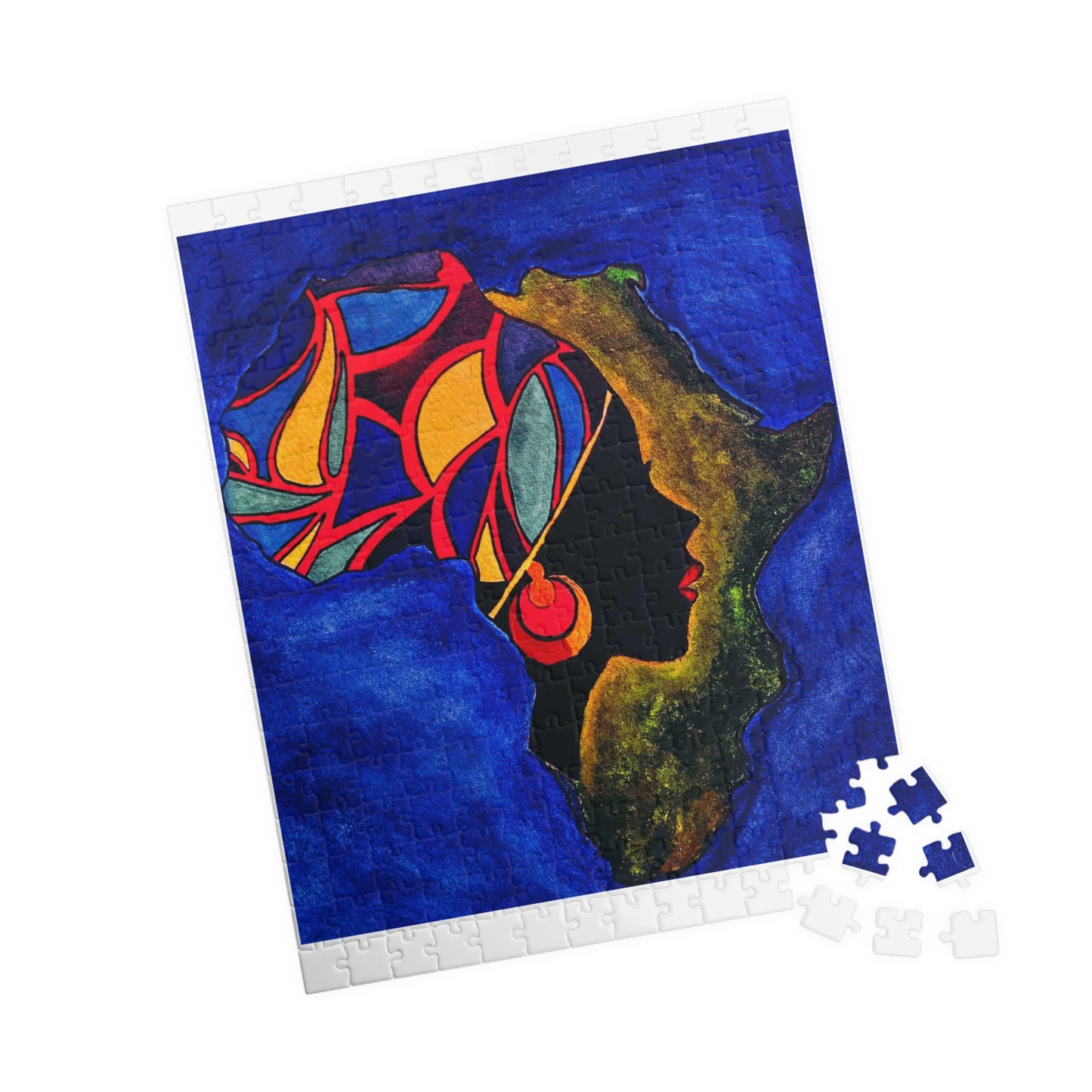 Artistic African Abstract Landscape Puzzle - Unique Design, Multiple Sizes