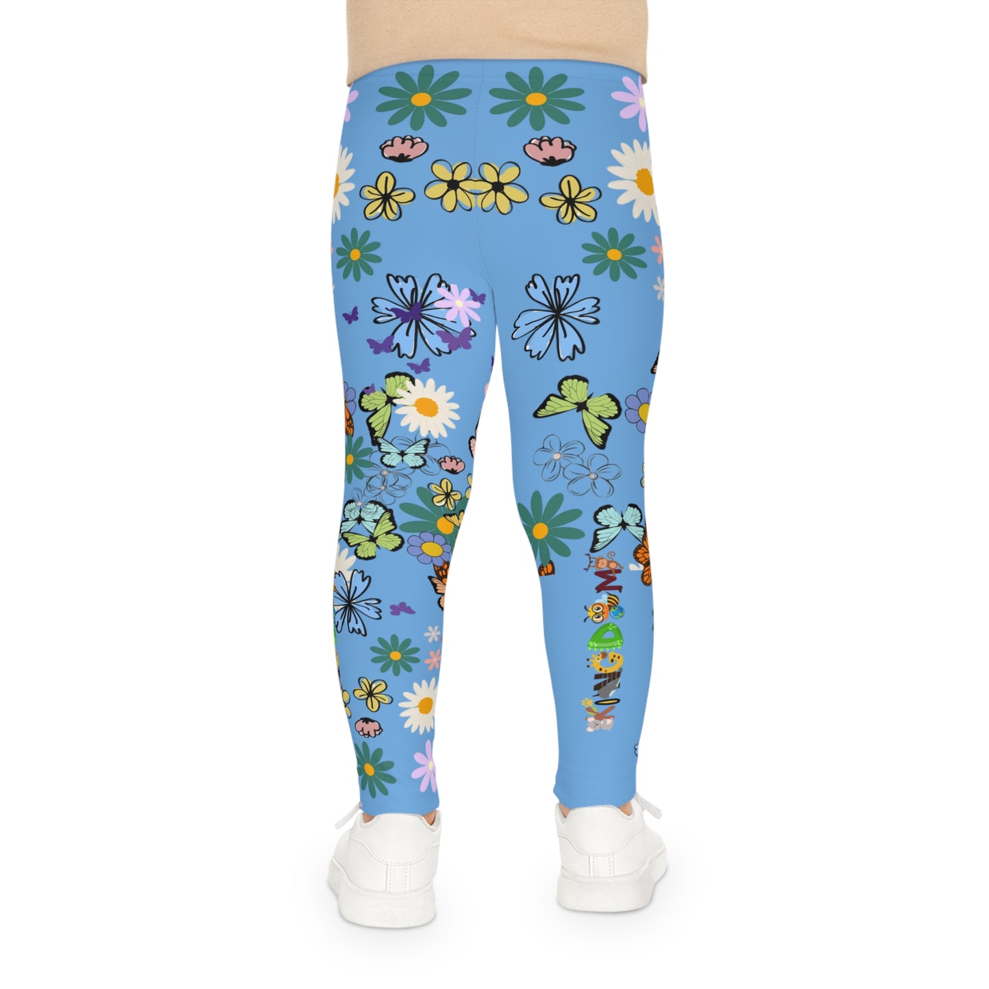 Colorful Floral Kids Leggings - Playful Butterfly & Flower Design