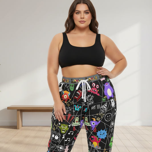 Graphic Monsters Joggers for Men & Women – Unisex Fit, Artistic Cartoon Print