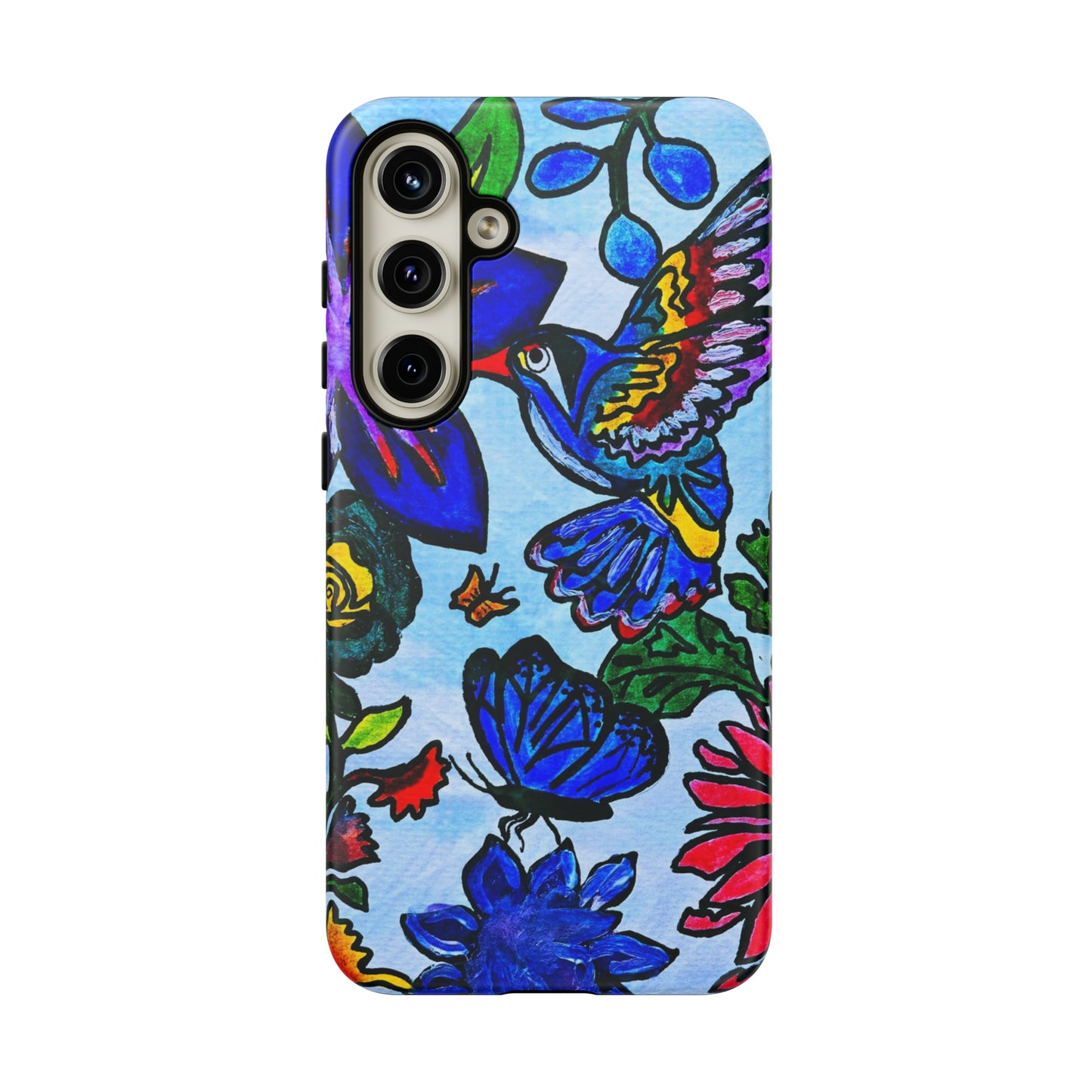 Floral Animal Art Phone Case - Spring Themed, Double Layered for Extra Durability - Tailored for iPhone/Samsung/Pixel