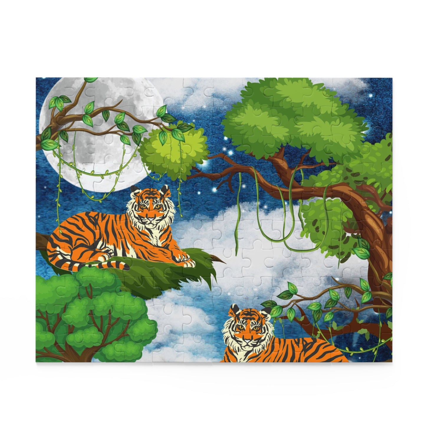 Tropical Tiger Puzzle - 120, 252 & 500-Piece Options | Jungle Wildlife Art