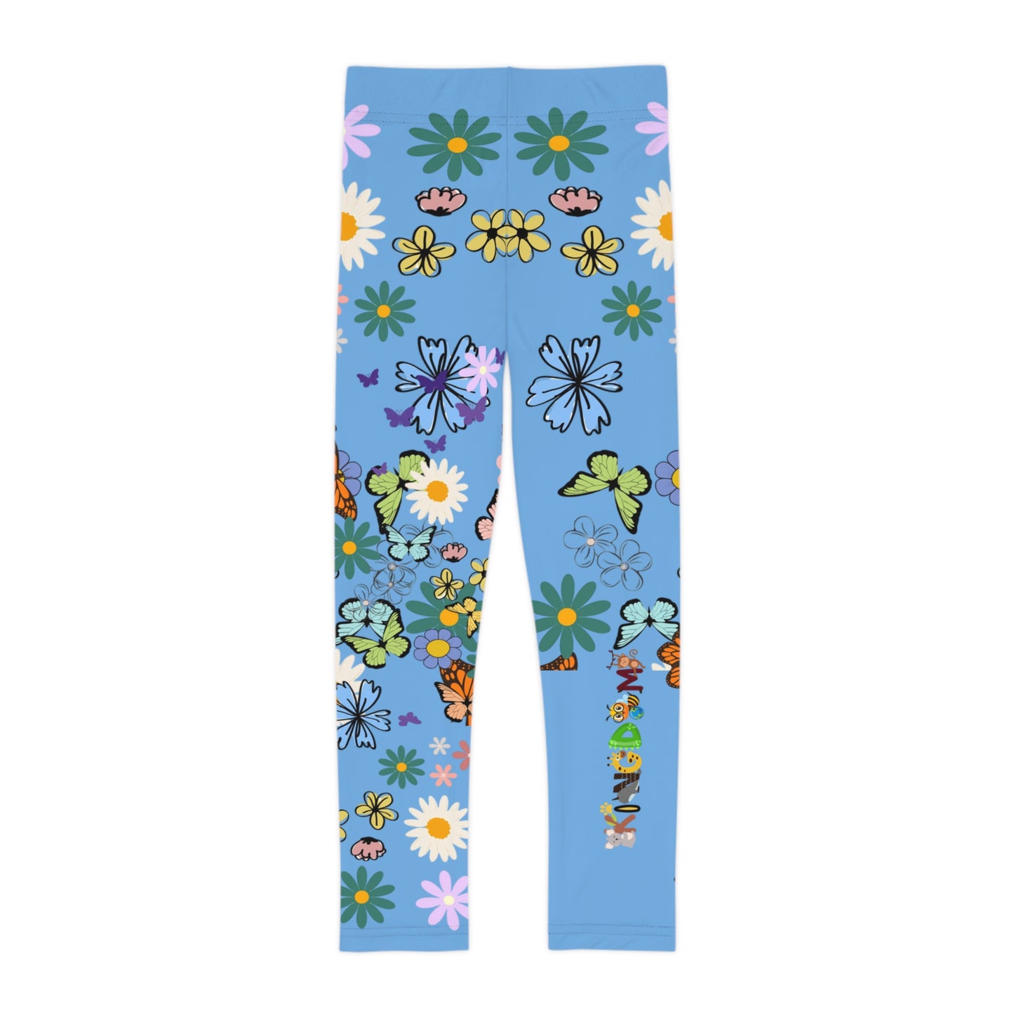 Colorful Floral Kids Leggings - Playful Butterfly & Flower Design