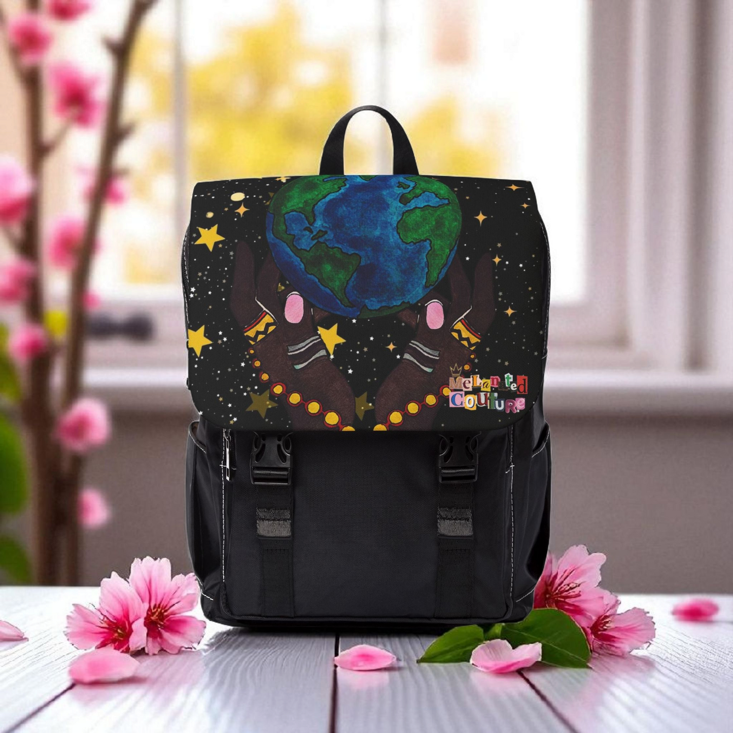 Colorful Earth-Themed Unisex Casual Shoulder Backpack - Perfect for Adventurers