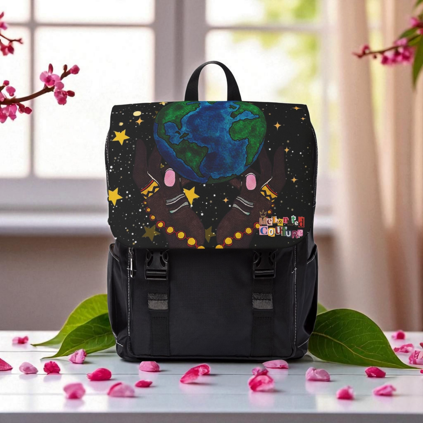 Colorful Earth-Themed Unisex Casual Shoulder Backpack - Perfect for Adventurers