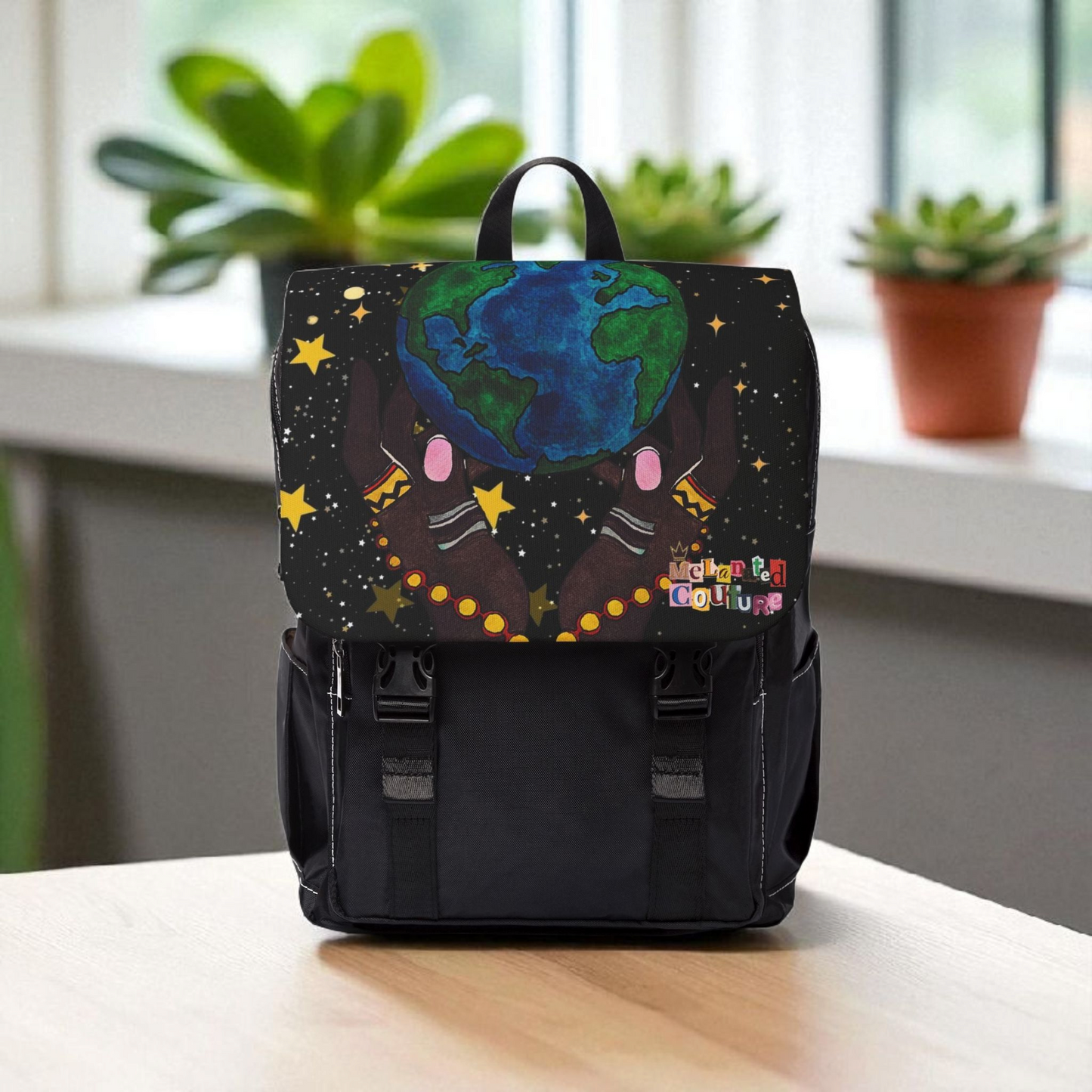 Colorful Earth-Themed Unisex Casual Shoulder Backpack - Perfect for Adventurers