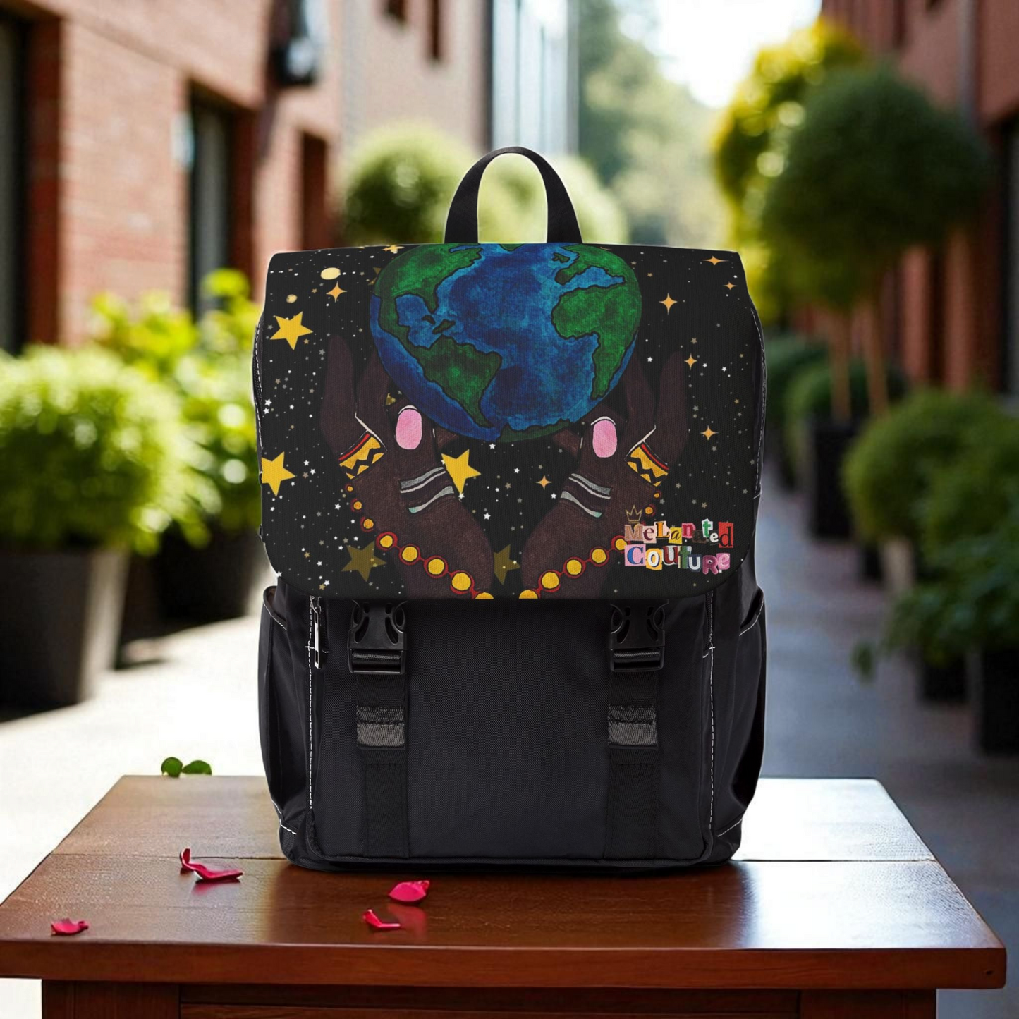Colorful Earth-Themed Unisex Casual Shoulder Backpack - Perfect for Adventurers