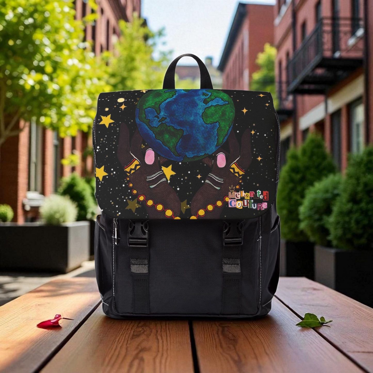 Colorful Earth-Themed Unisex Casual Shoulder Backpack - Perfect for Adventurers