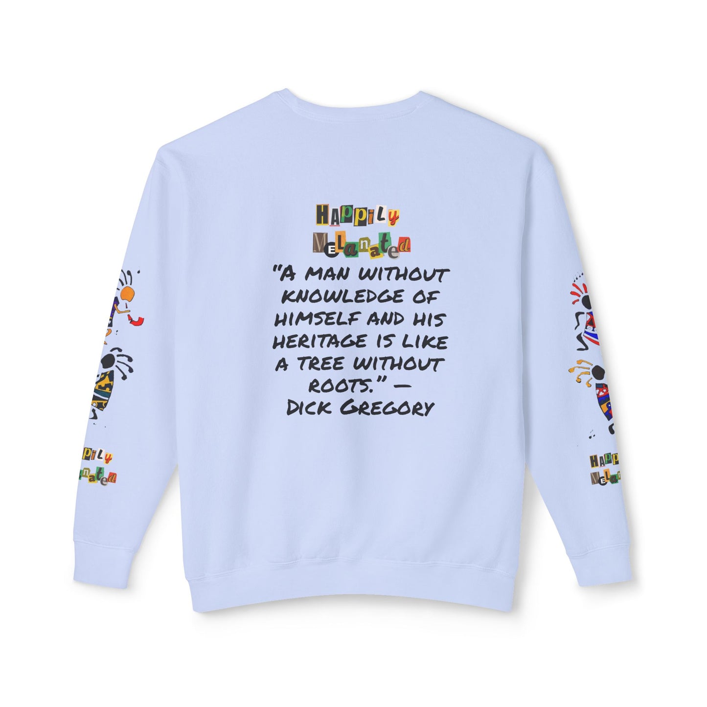 Handcrafted Afro Music Cartoon Graphic Unisex Lightweight Crewneck Sweatshirt