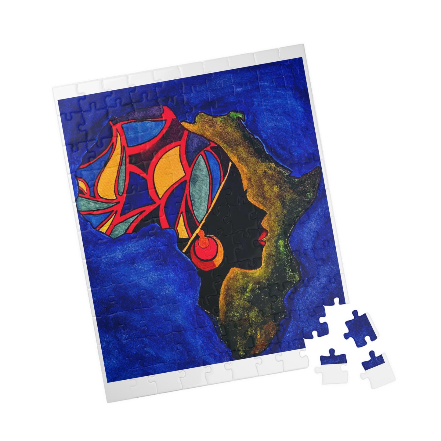 Artistic African Abstract Landscape Puzzle - Unique Design, Multiple Sizes