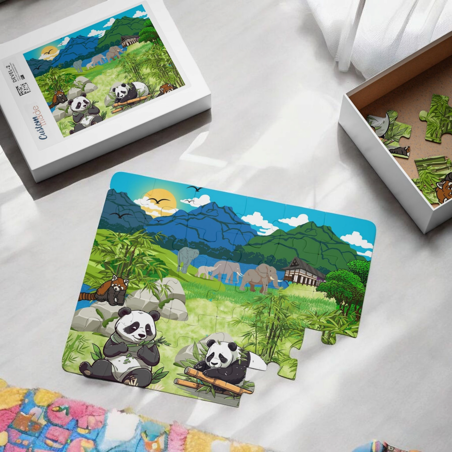Kids' Puzzle, 30-Piece - Animals from Asia, Panda Puzzle, Educational Jigsaw Game
