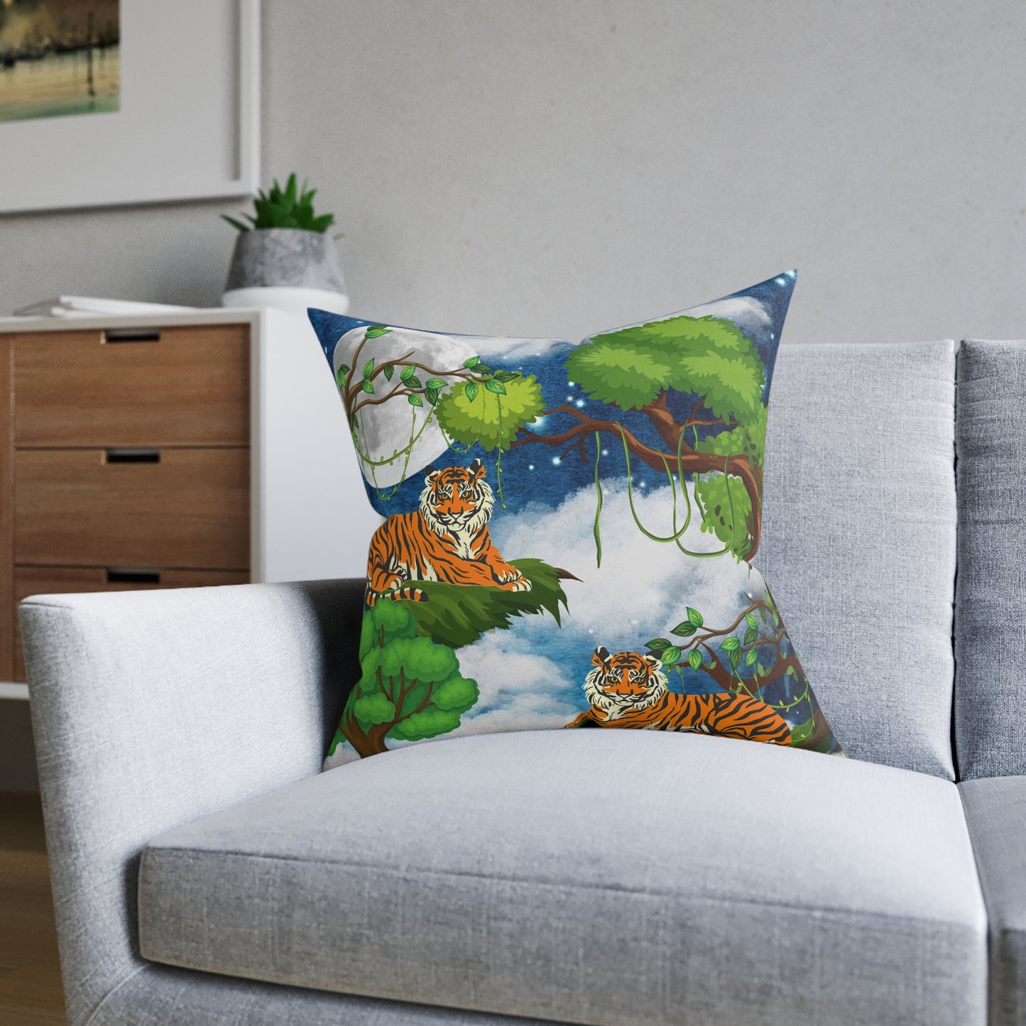 Cozy Tiger Jungle Square Pillow - Perfect for Nature Lovers