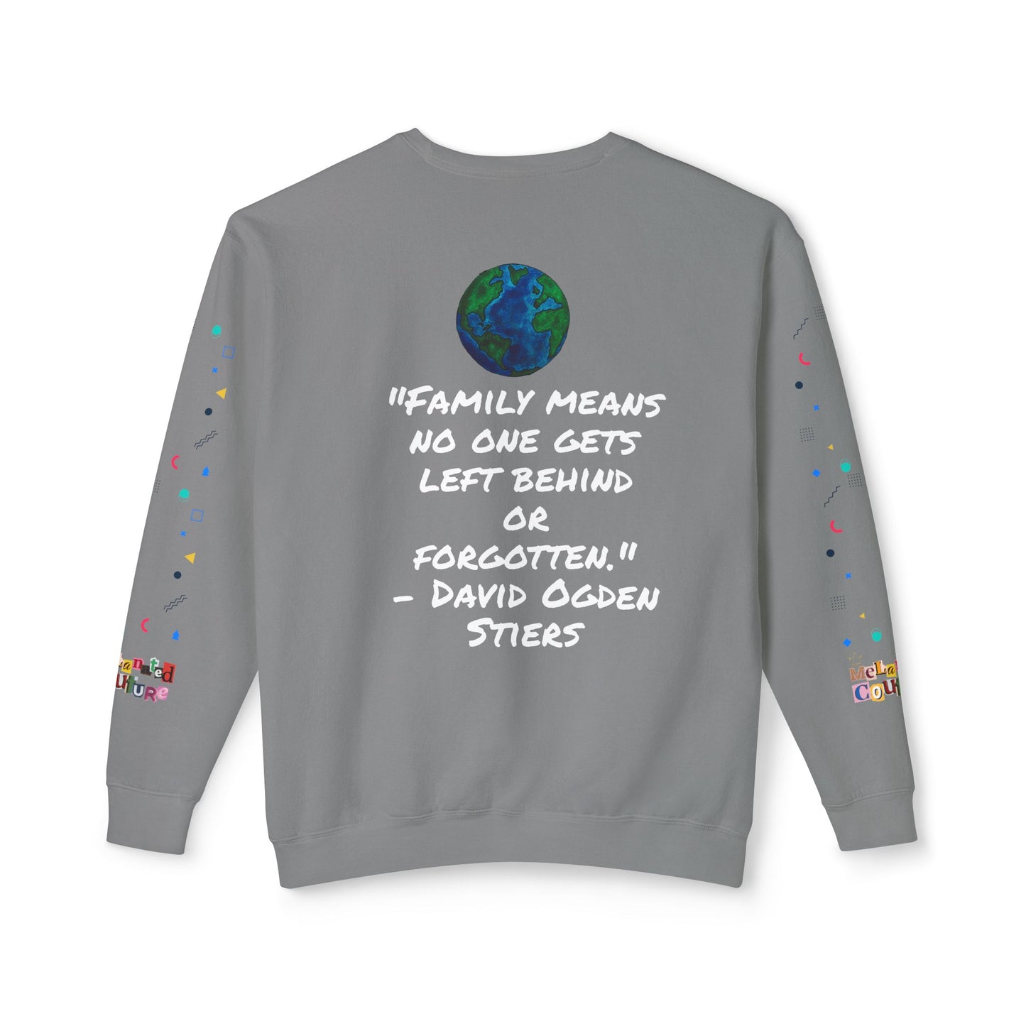 Bold Ethnic Unisex Light Weight Crewneck, Hand-drawn Tribal Family Doodle Design