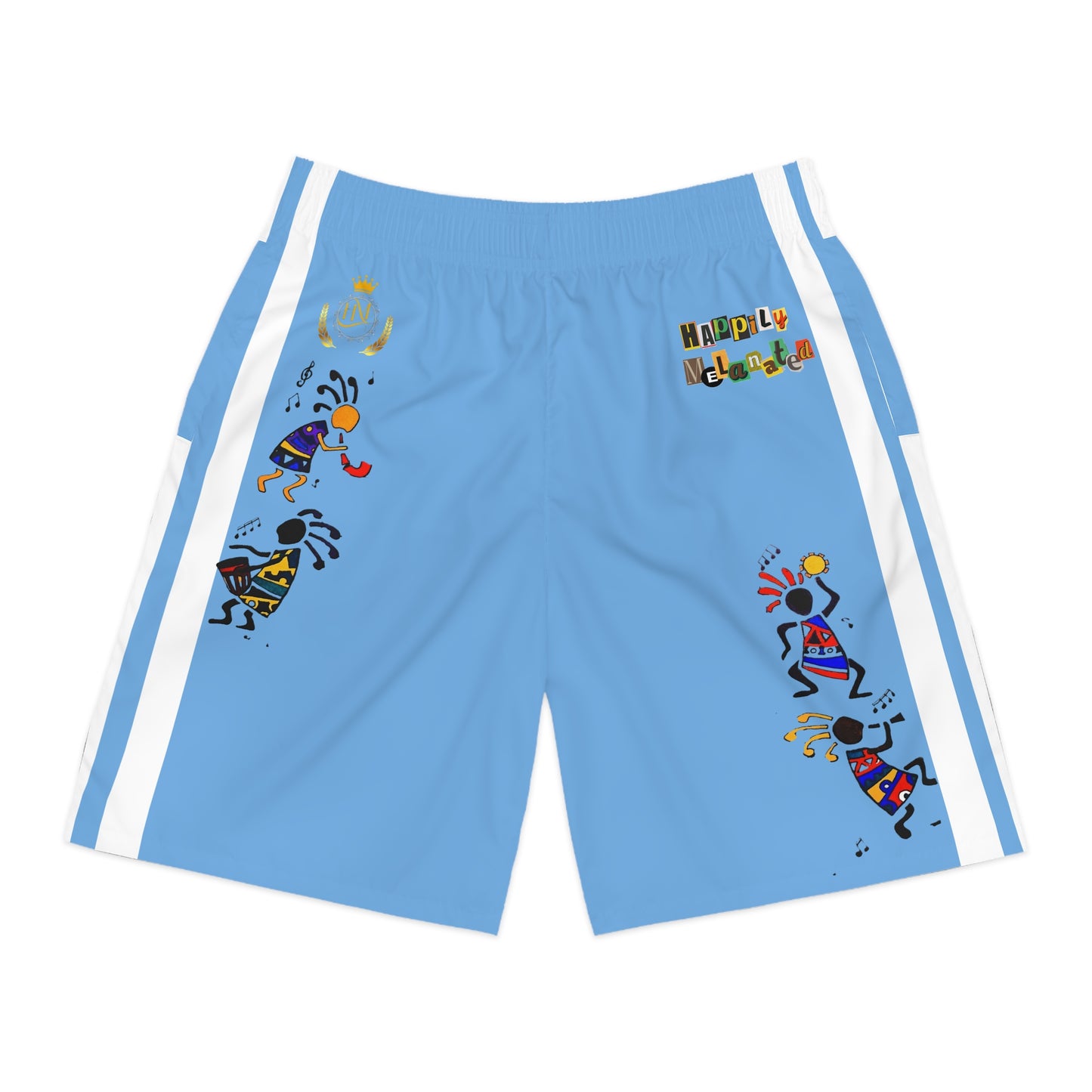 Ethnic Music Cartoon Men's Jogger Shorts - Happily Celebrating Heritage