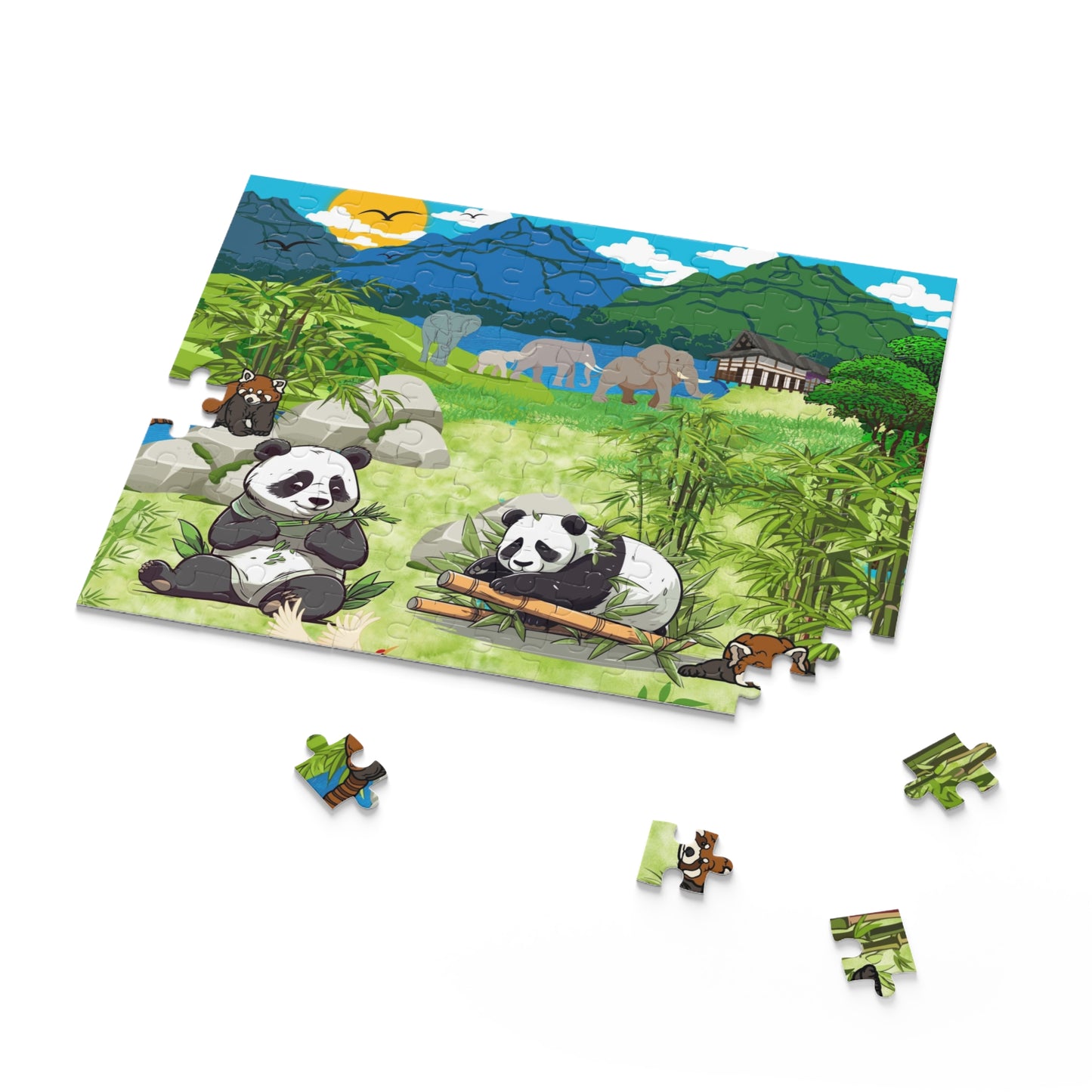 Panda Paradise Puzzle - 120, 252, 500-Piece Nature Jigsaw for Animal Lovers