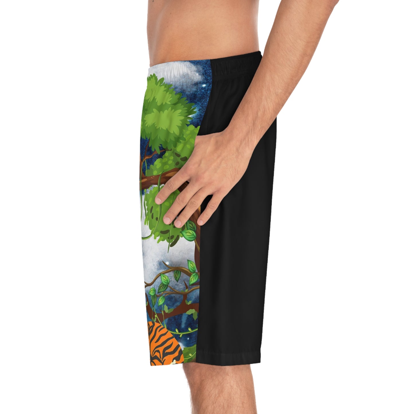 Men's Jungle Tiger Board Shorts - Stylish Summer Swimwear for Beach Lovers