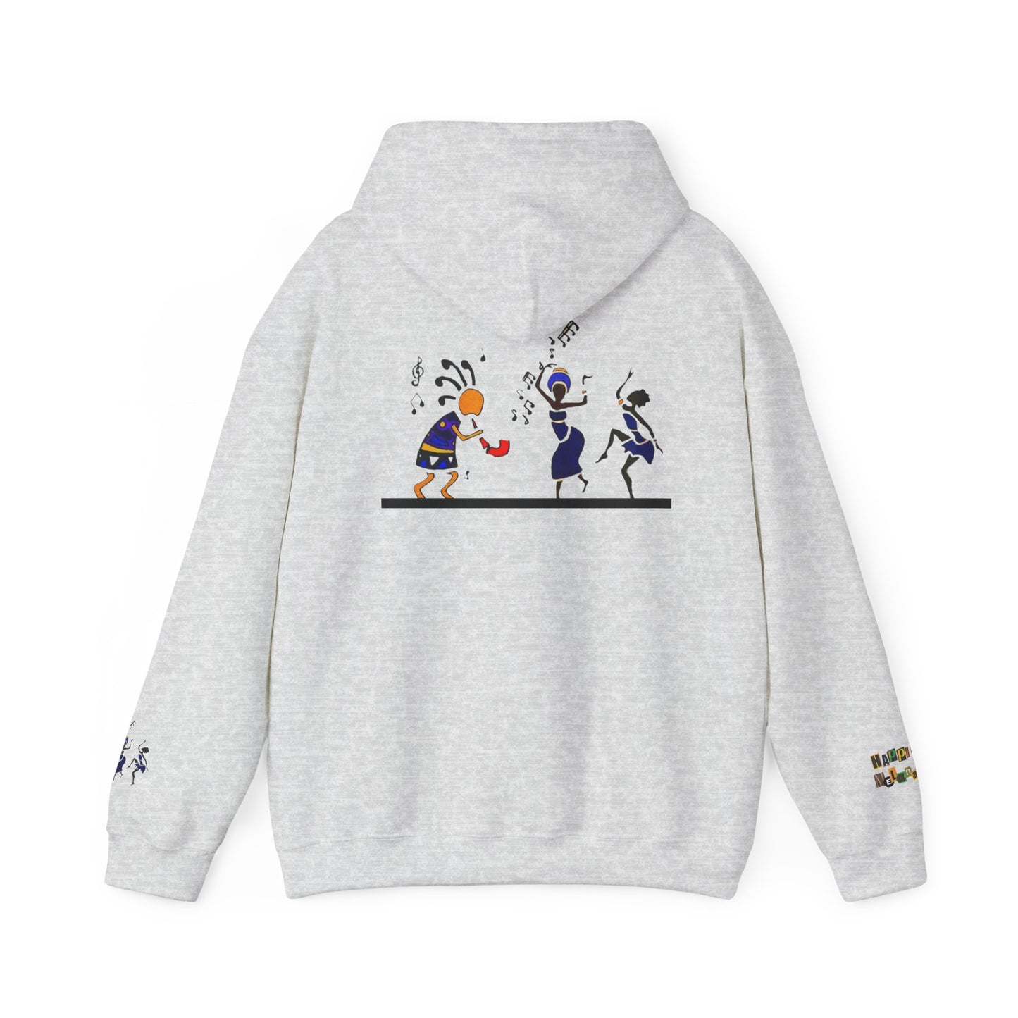 Ethnic Streetwear Unisex Heavy Blend, Hand-Drawn Tribal Music Art, Daily Wear